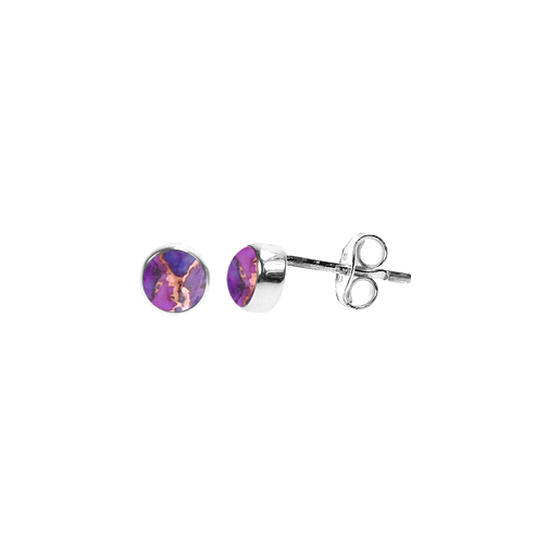 Samira small plain round purple mohave studs