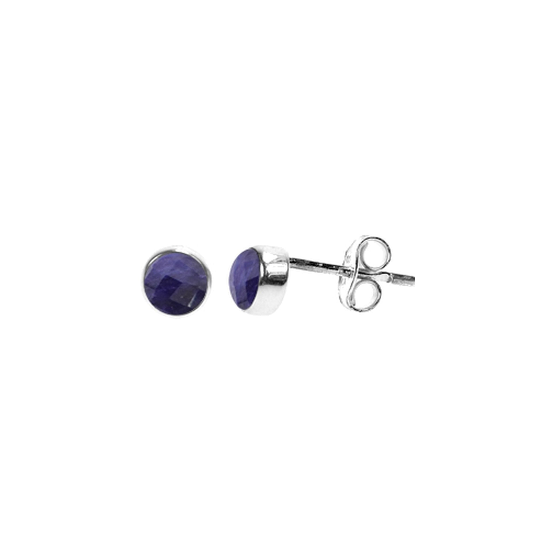 Samira small plain round sapphire quartz studs