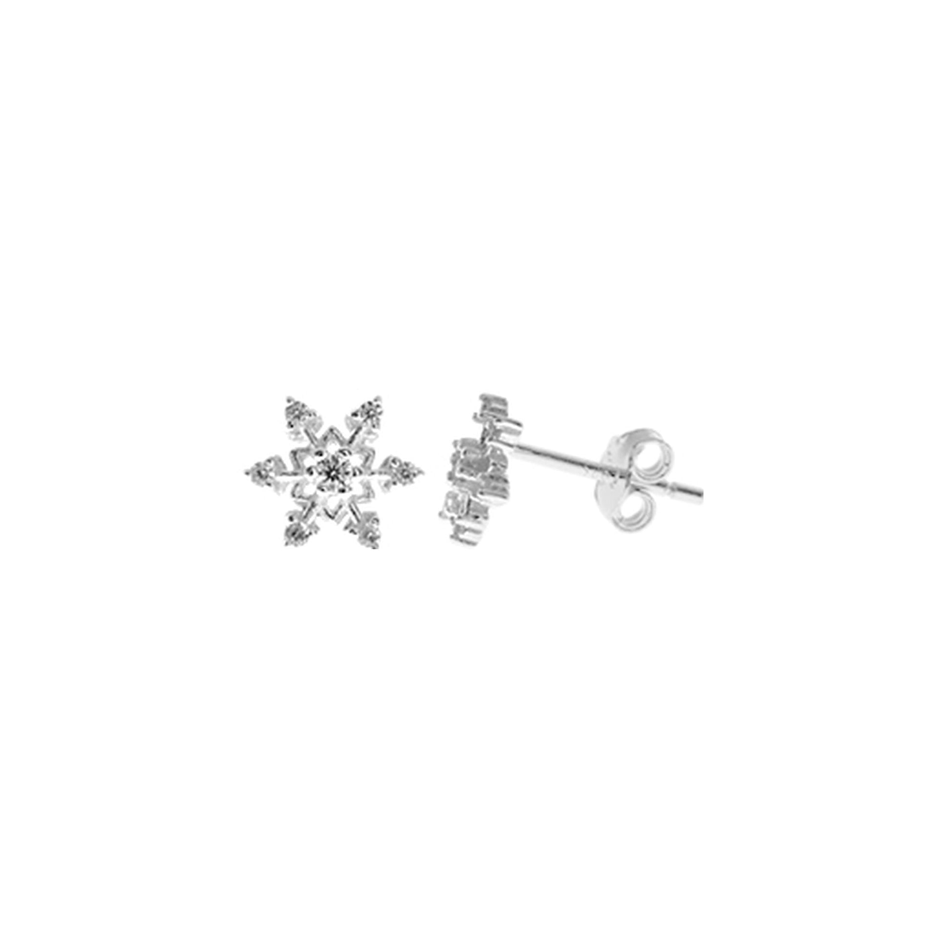 Cecilia half CZ-set snowflake studs