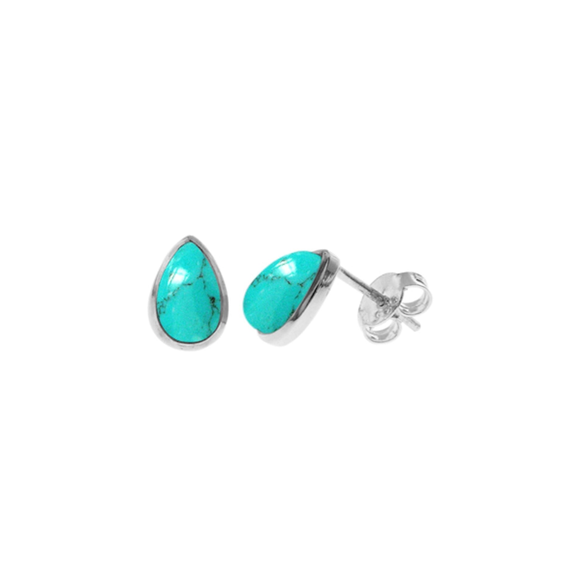 Lola collet-set teardrop turquoise studs