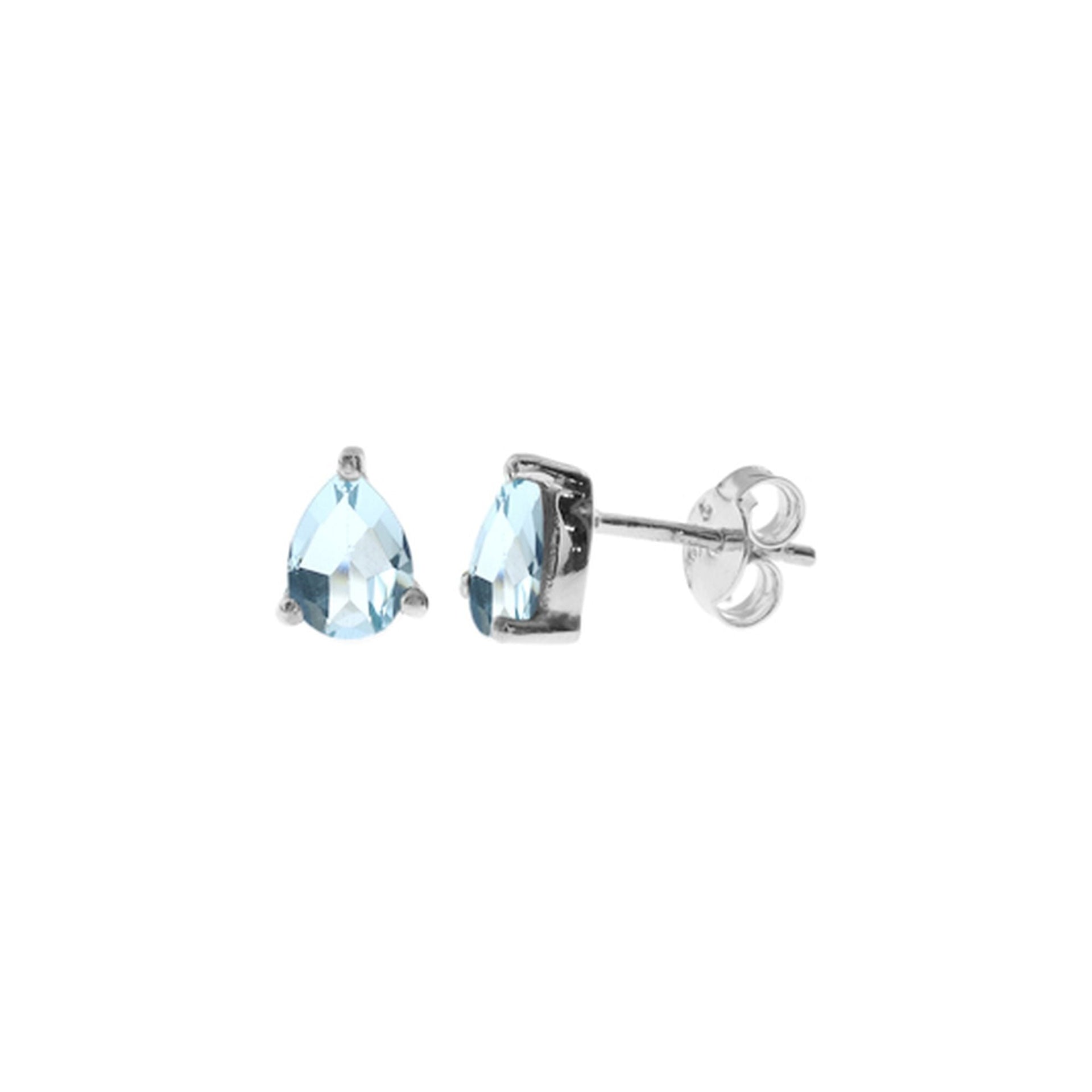 Kara teardrop blue topaz studs