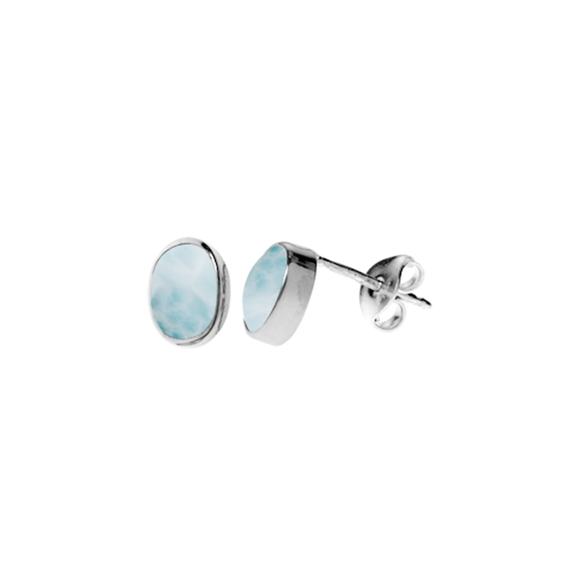 Samira plain oval larimar studs