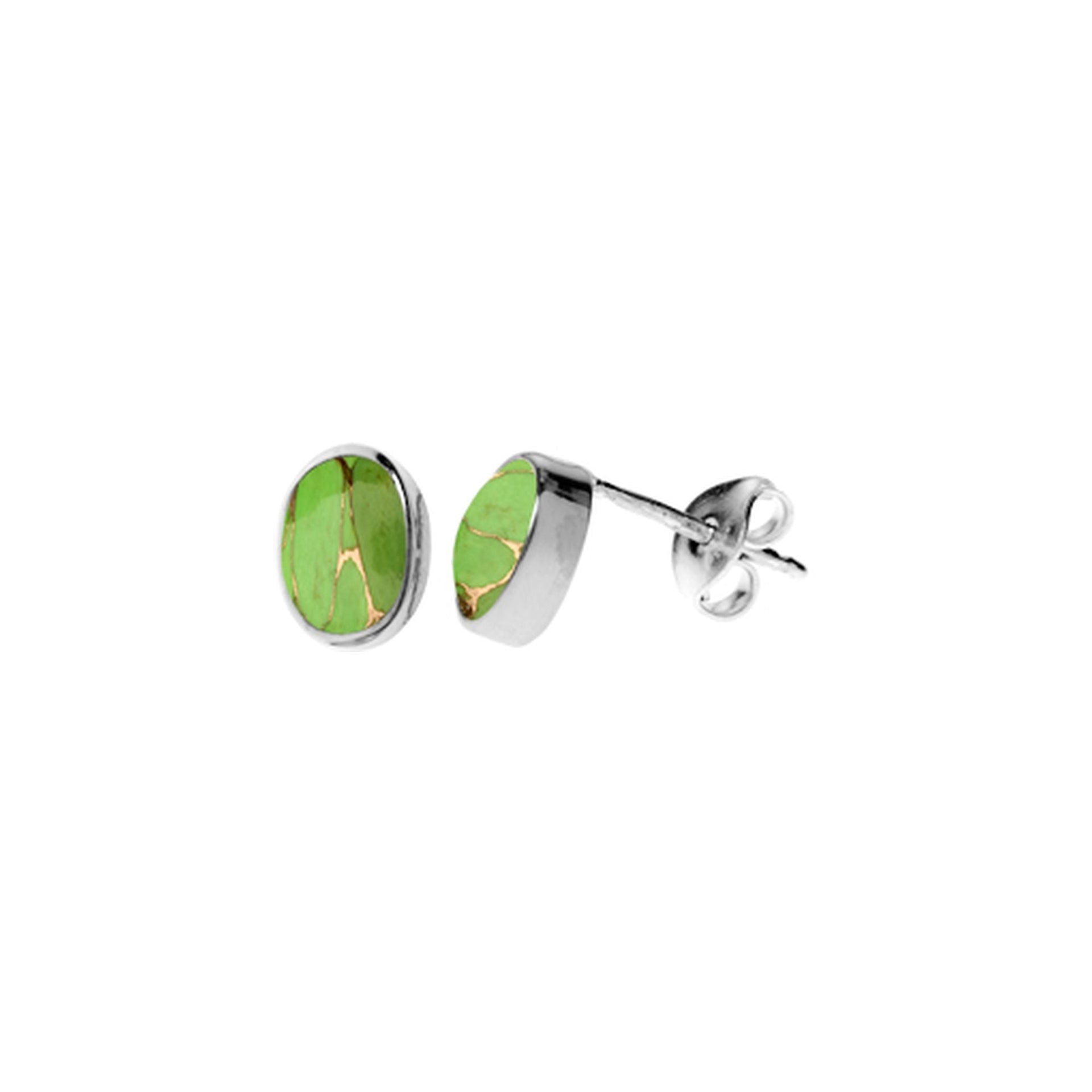 Samira plain oval green mohave studs