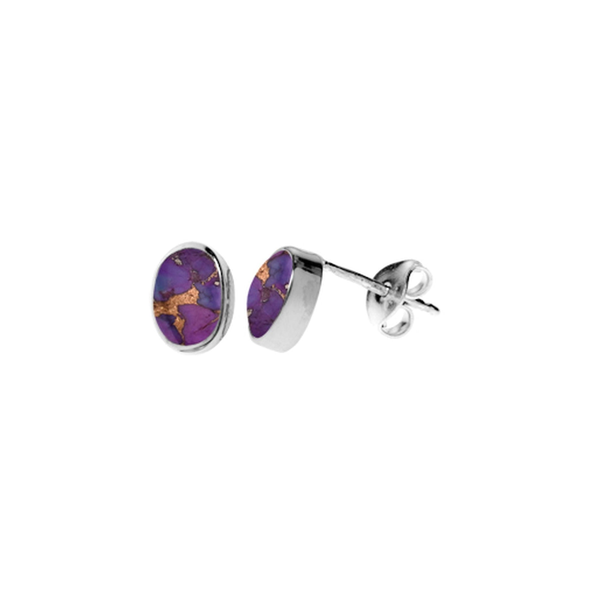 Samira plain oval purple mohave studs