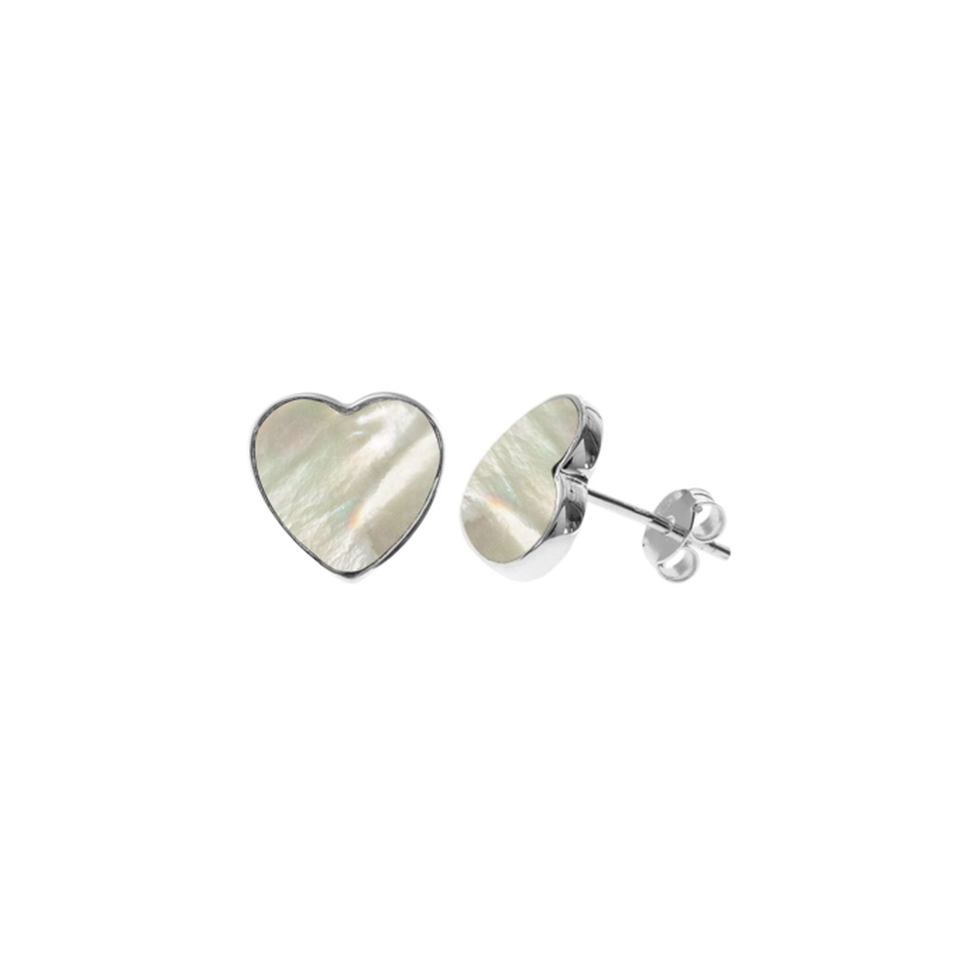Bronwen mother of pearl inlaid heart studs