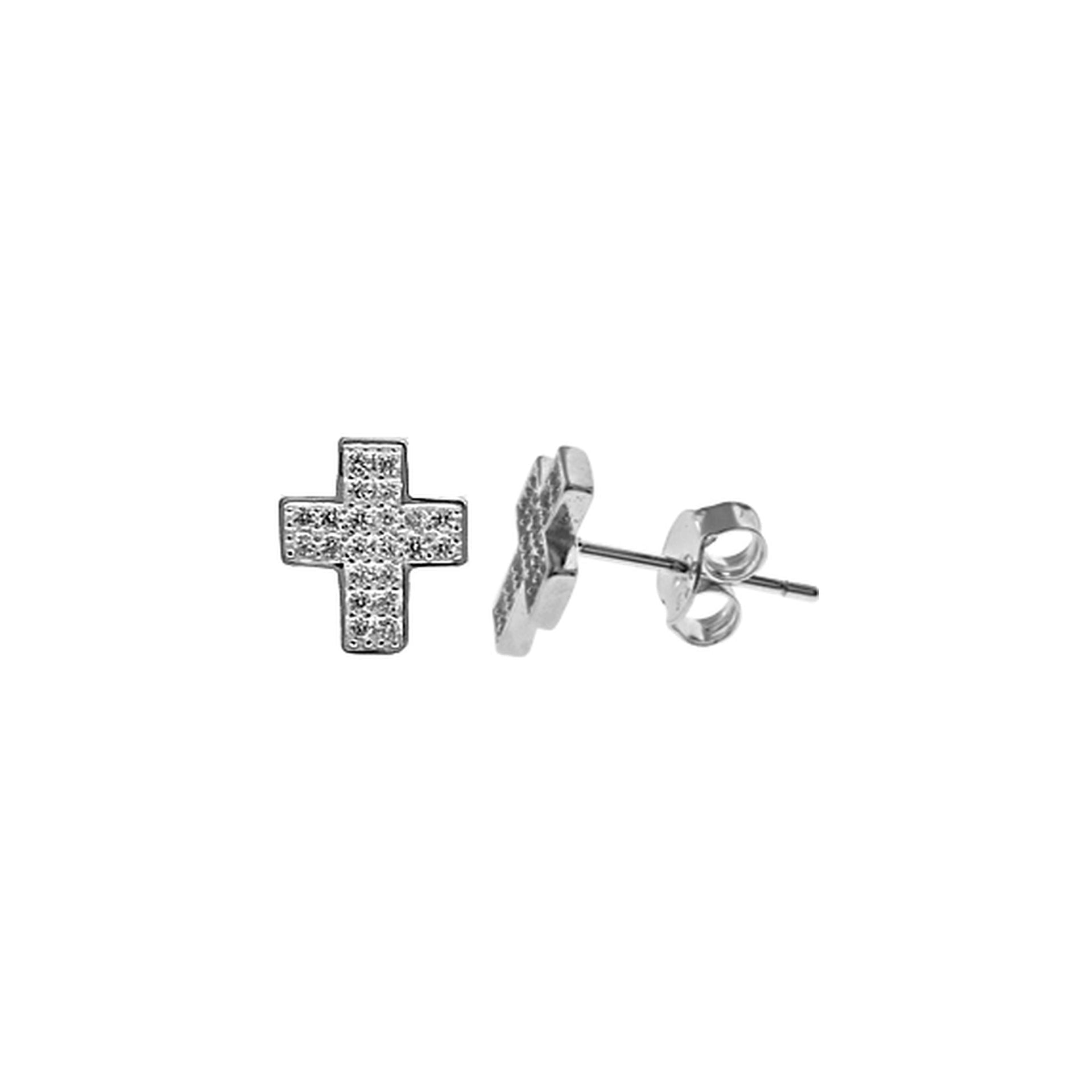 Ava cross studs with cubic zirconia
