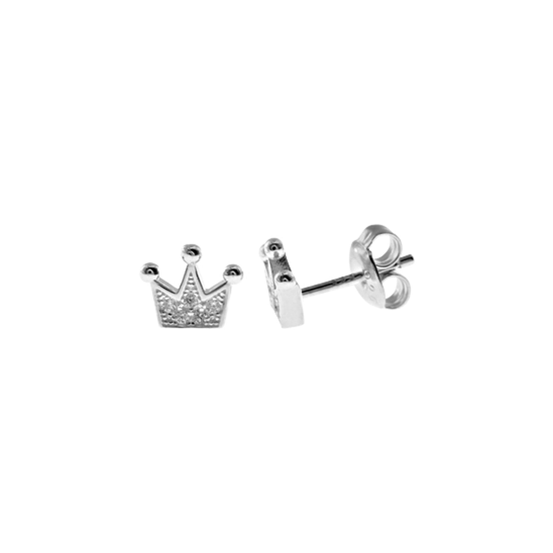 Cecilia small CZ-set crown studs