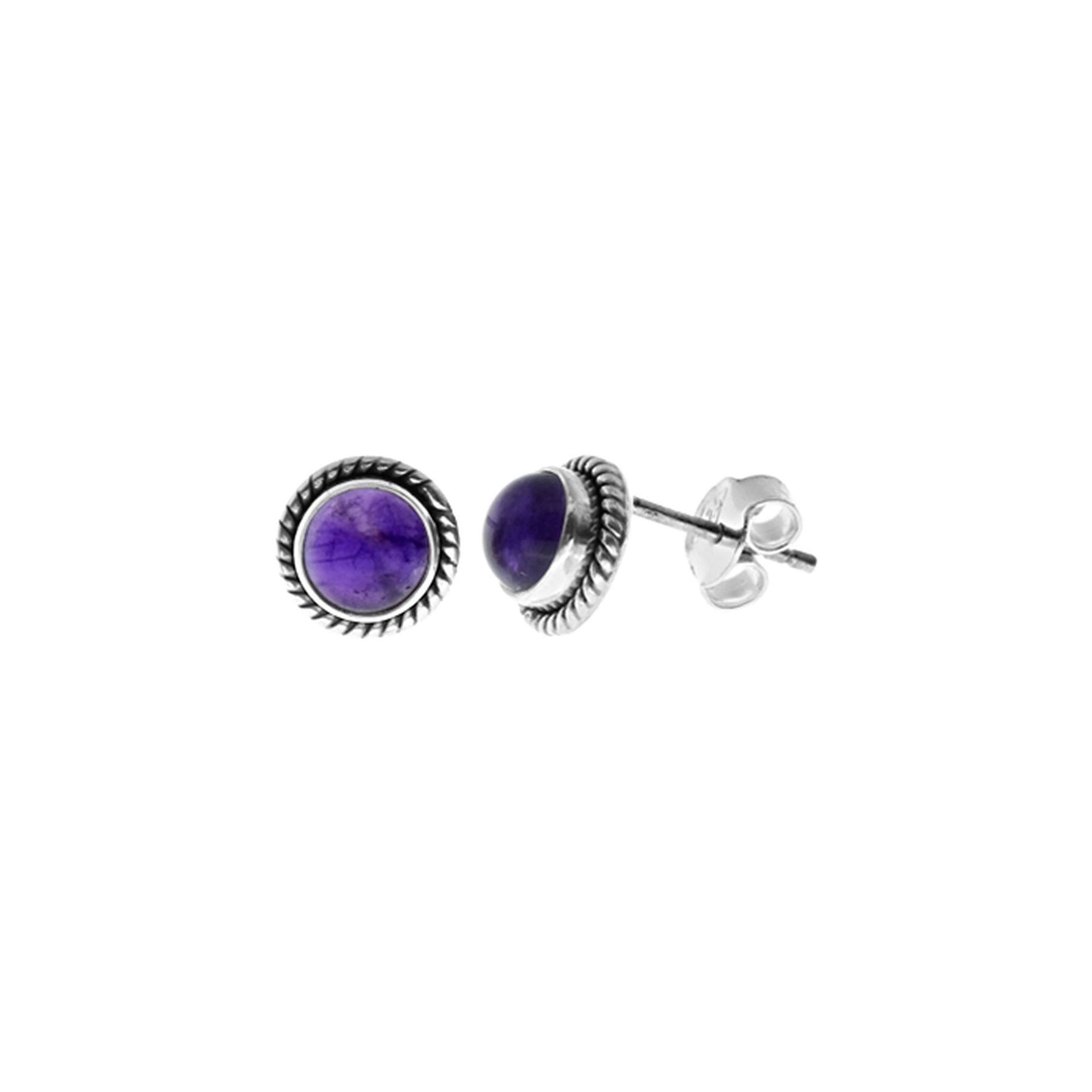 Samira rope surround amethyst studs