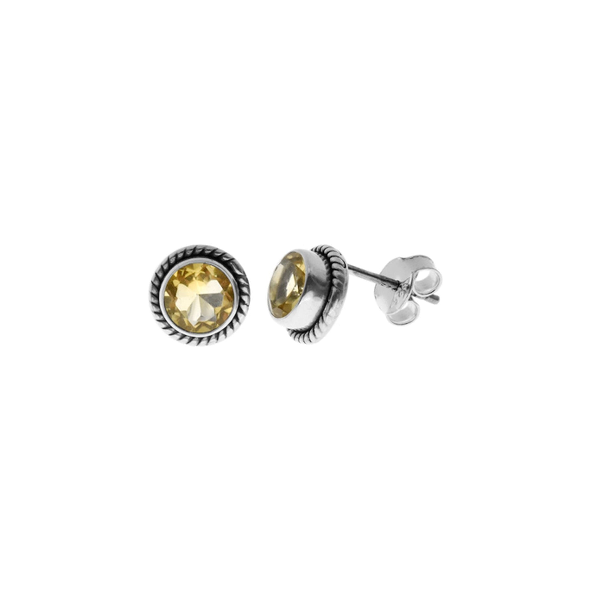 Samira rope surround citrine studs
