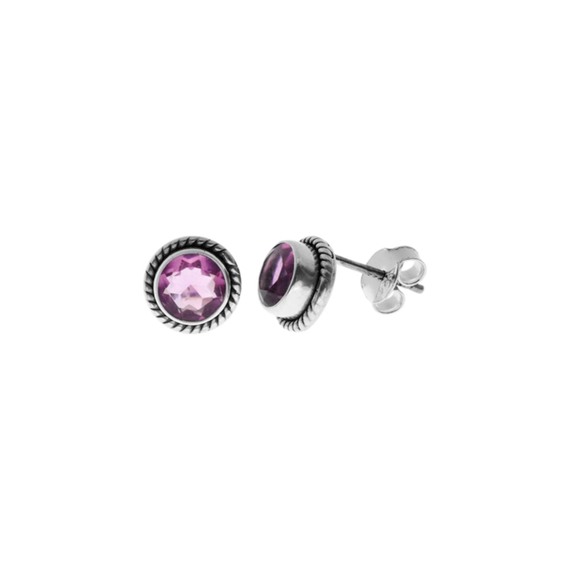 Samira rope surround pink CZ studs