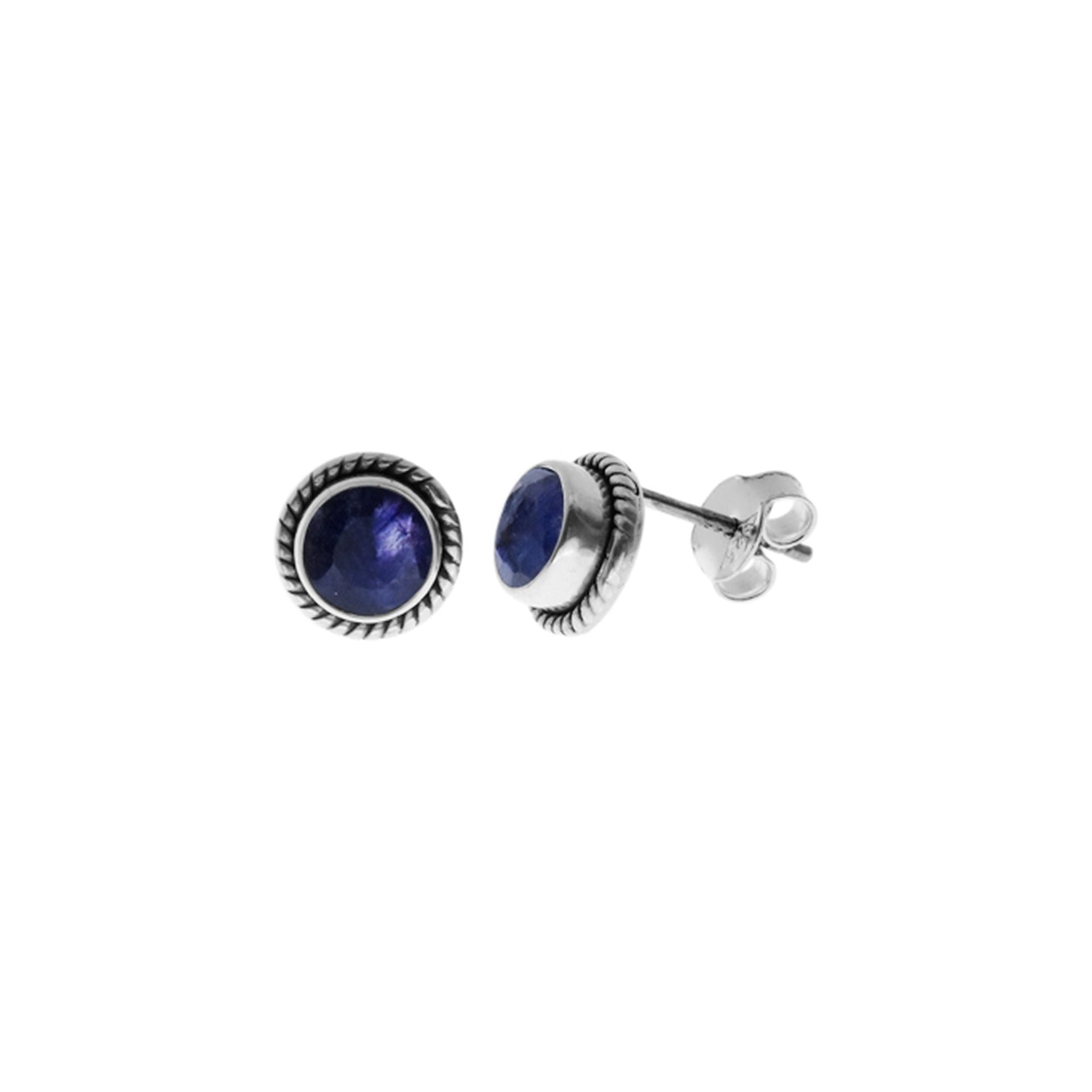 Samira rope surround sapphire quartz studs