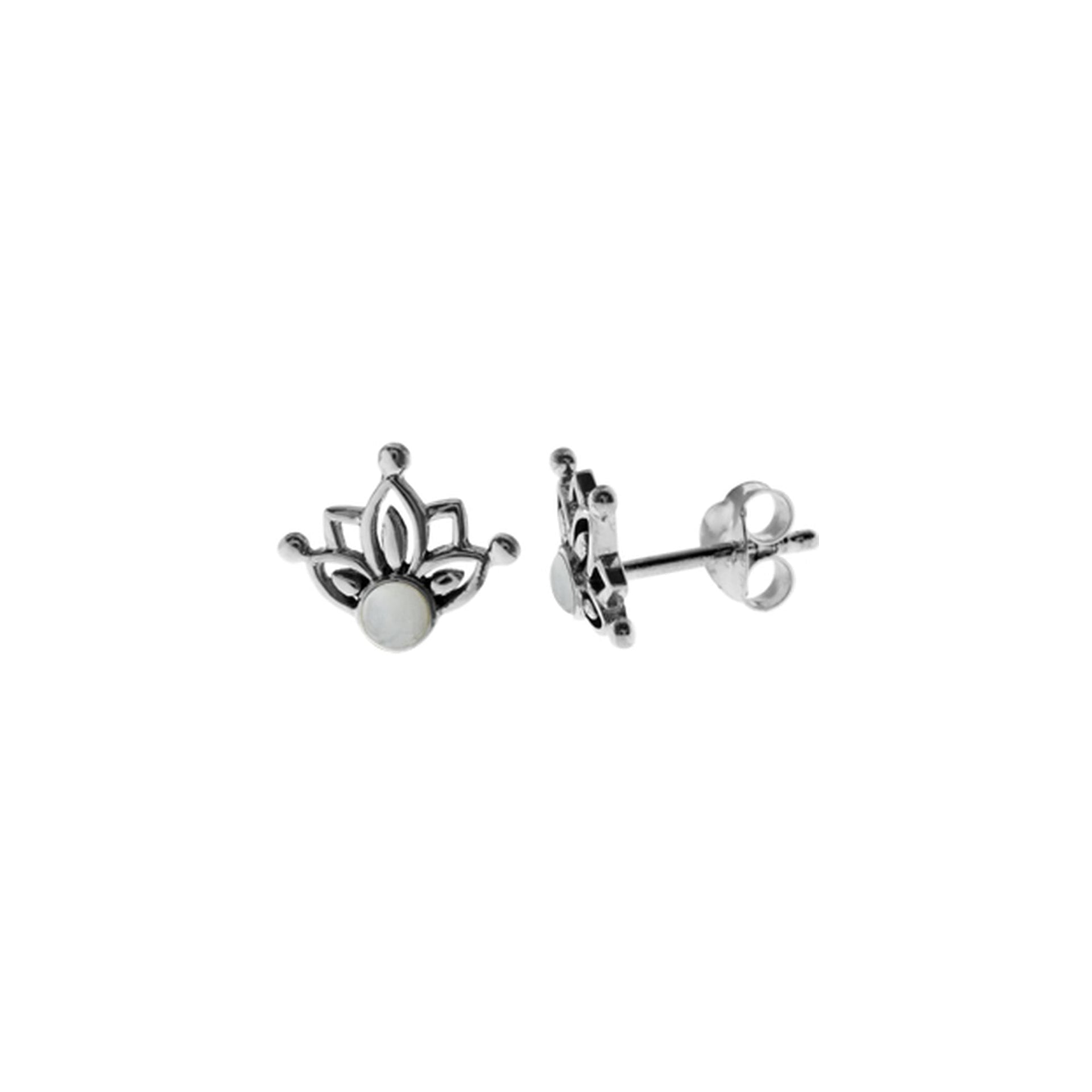 Bronwen mother of pearl lotus flower studs