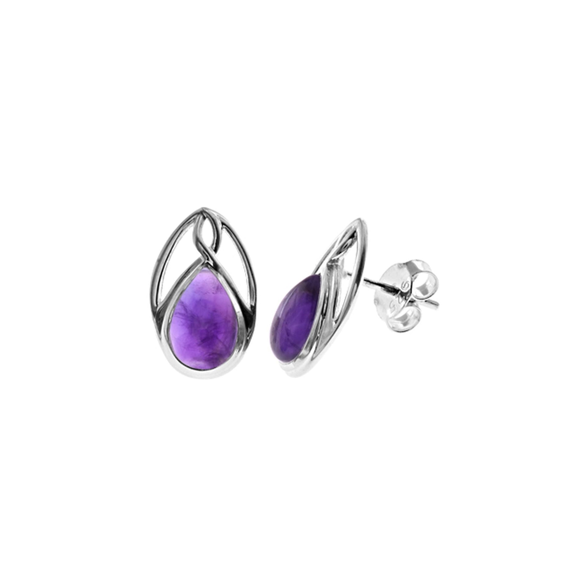 Betsy Celtic style amethyst teardrop studs