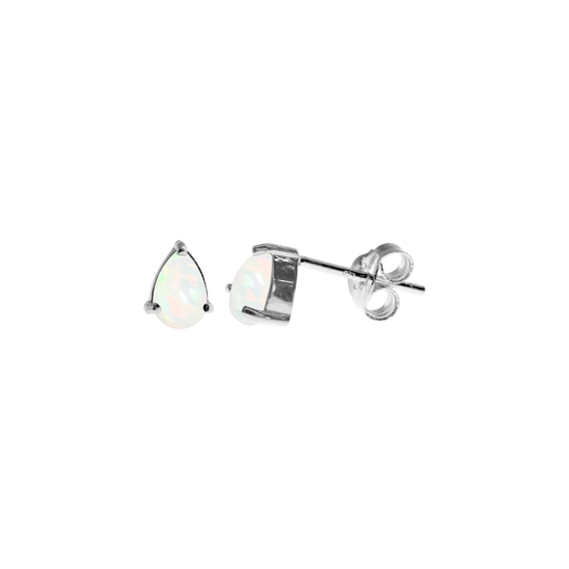 Bethan simple teardrop white opalique studs