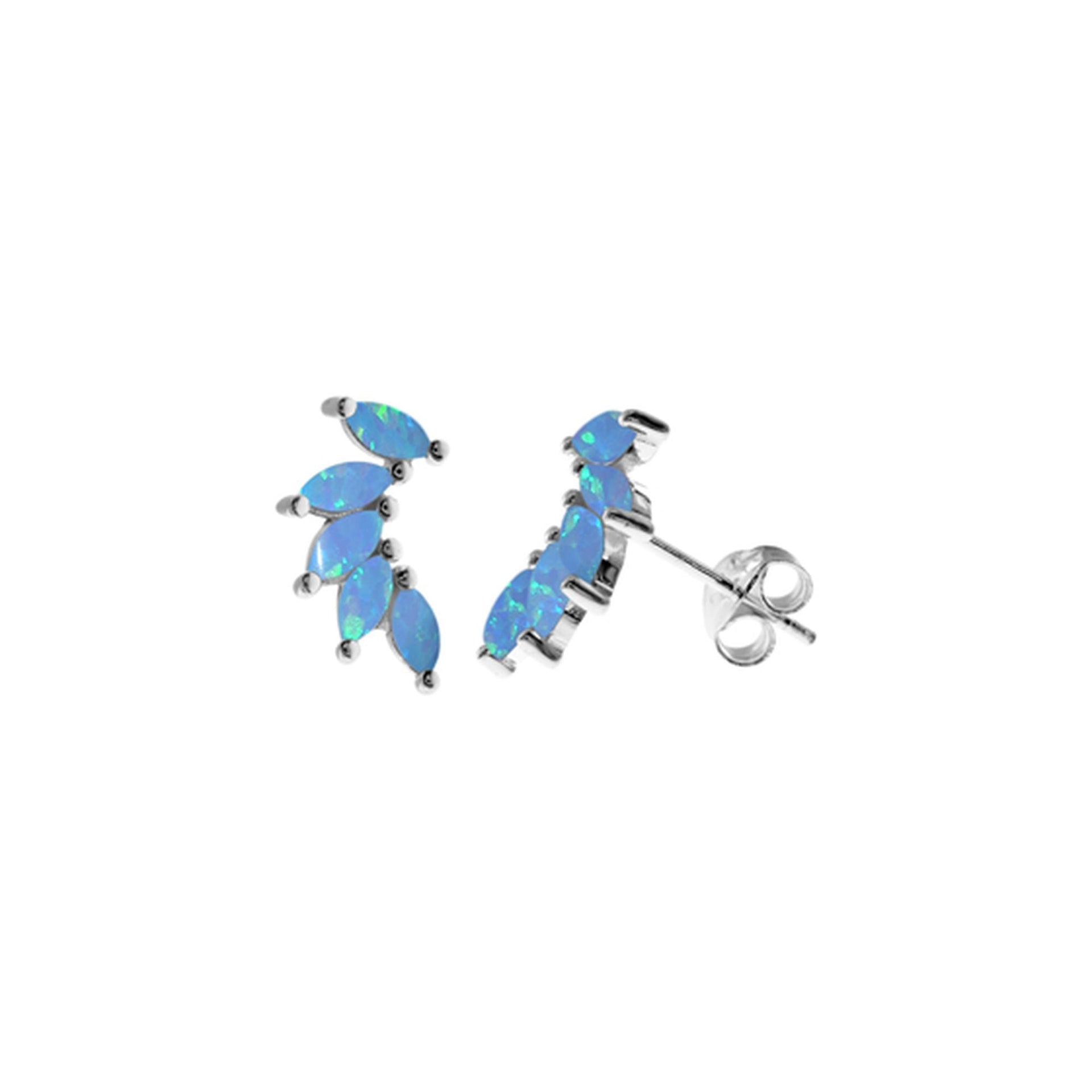 Bethan fanned marquis blue opalique studs