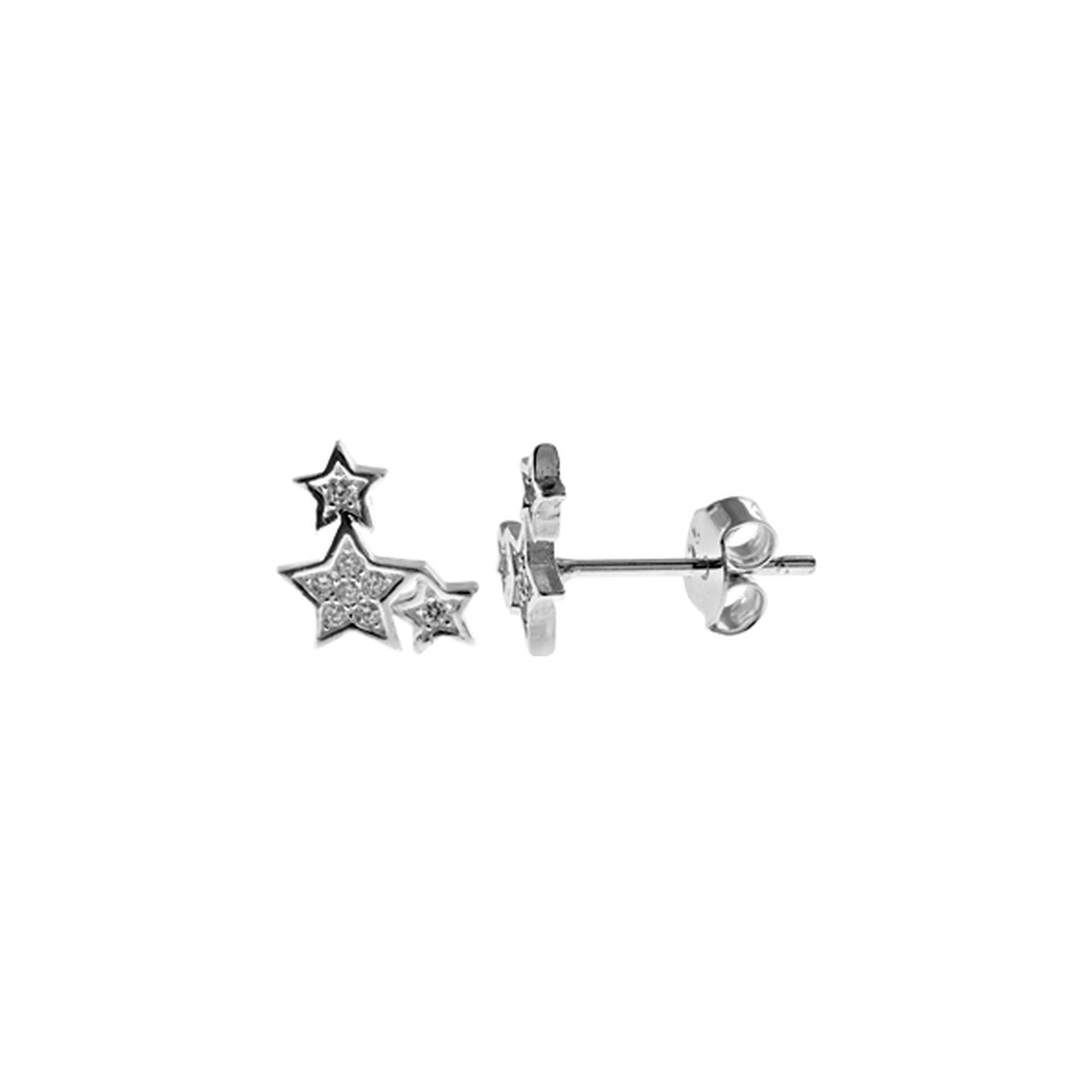 Natalie triple CZ star arc studs