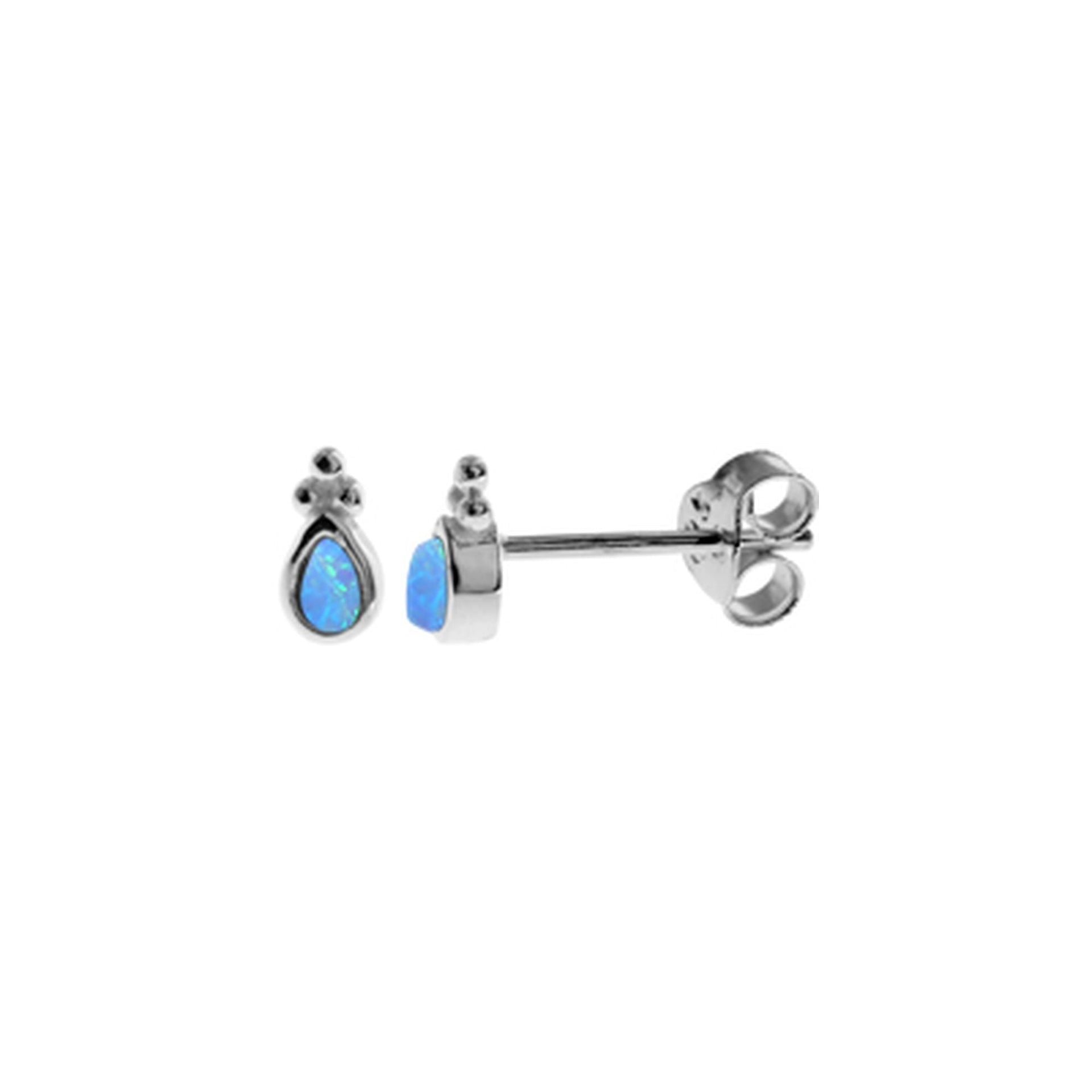 Shannon teardrop blue opalique studs