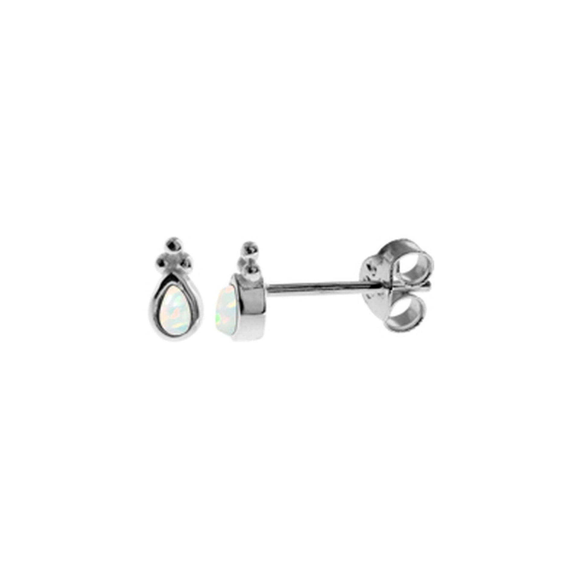 Shannon teardrop white opalique studs
