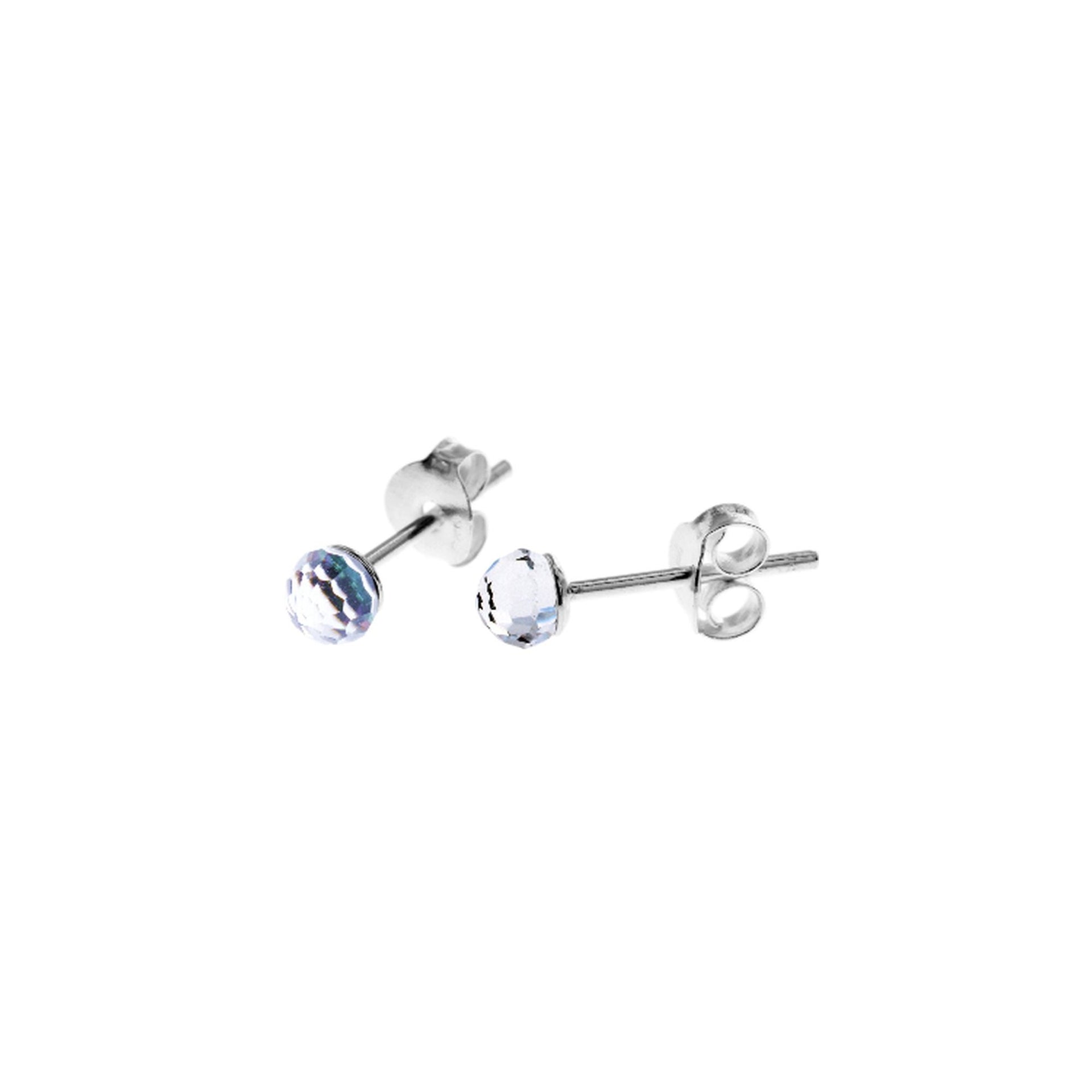 Smile sapphire aurora crystal orb studs