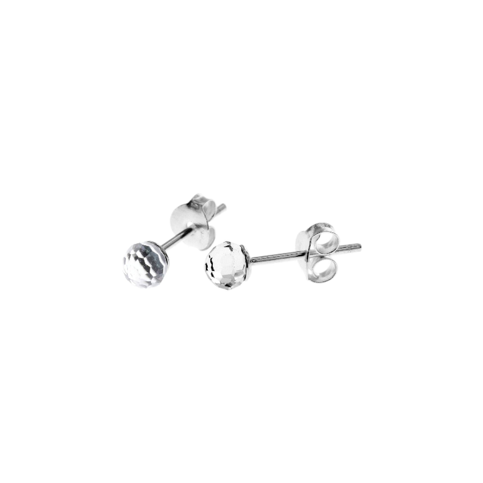 Smile clear aurora orb crystal studs