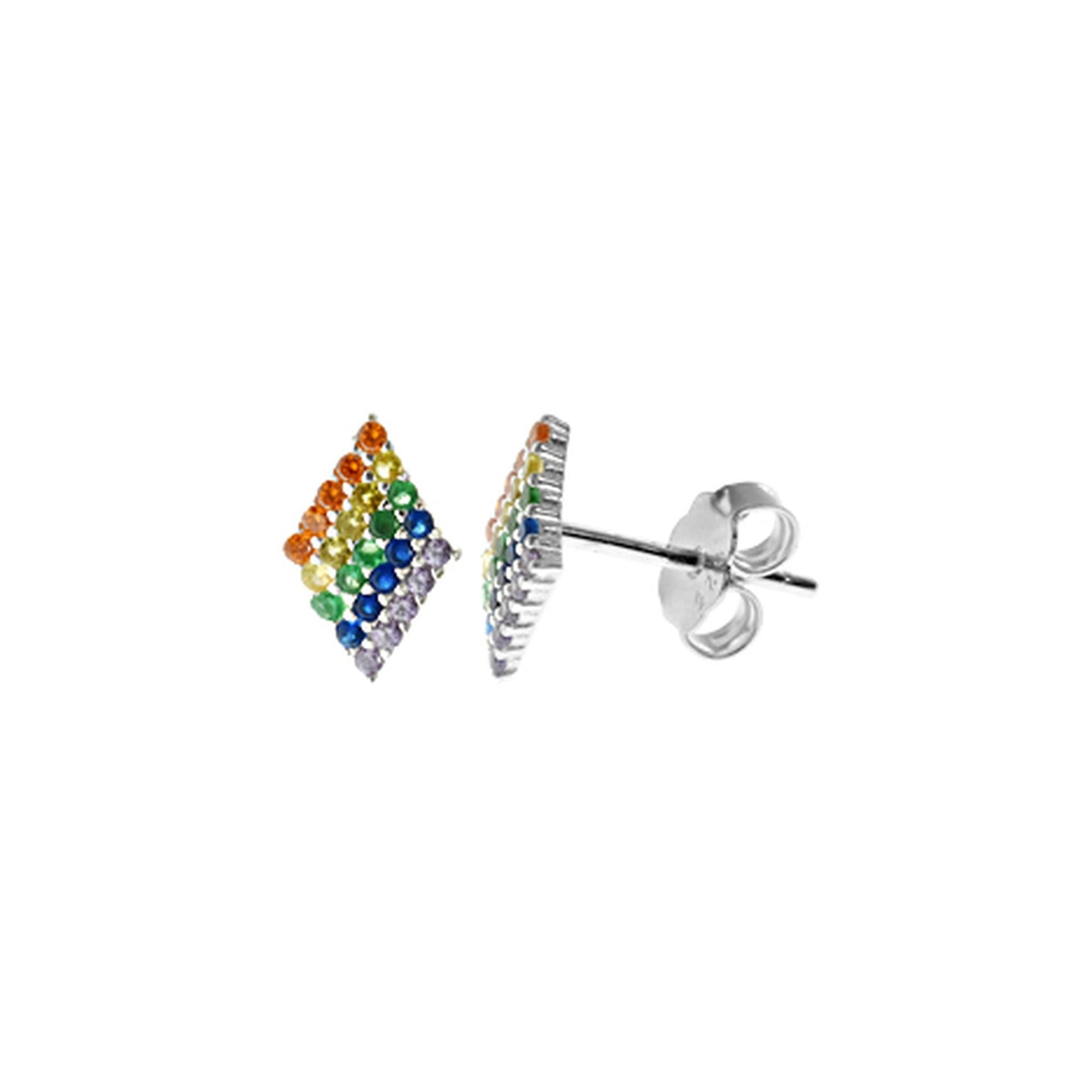 Callista diamond striped rainbow CZ studs