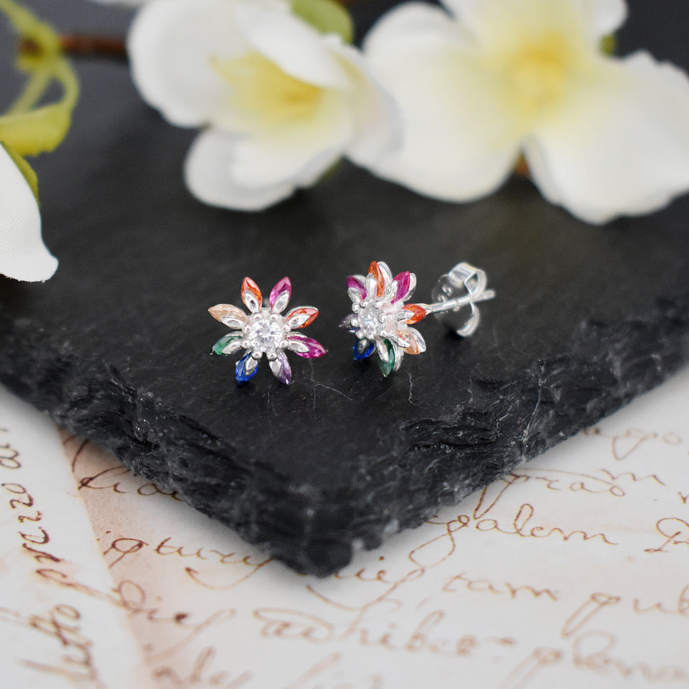 Sian double petalled flower studs