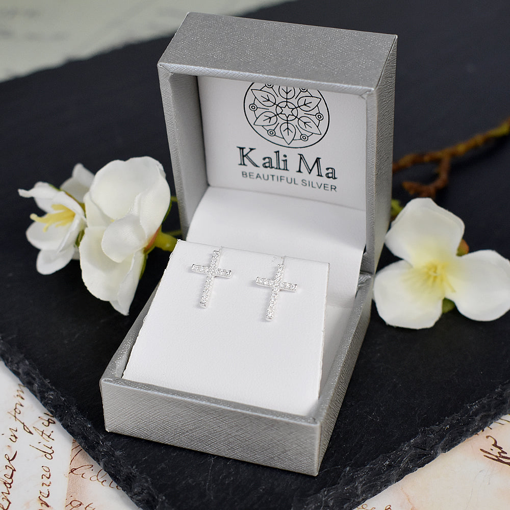 Davina CZ-set cross studs