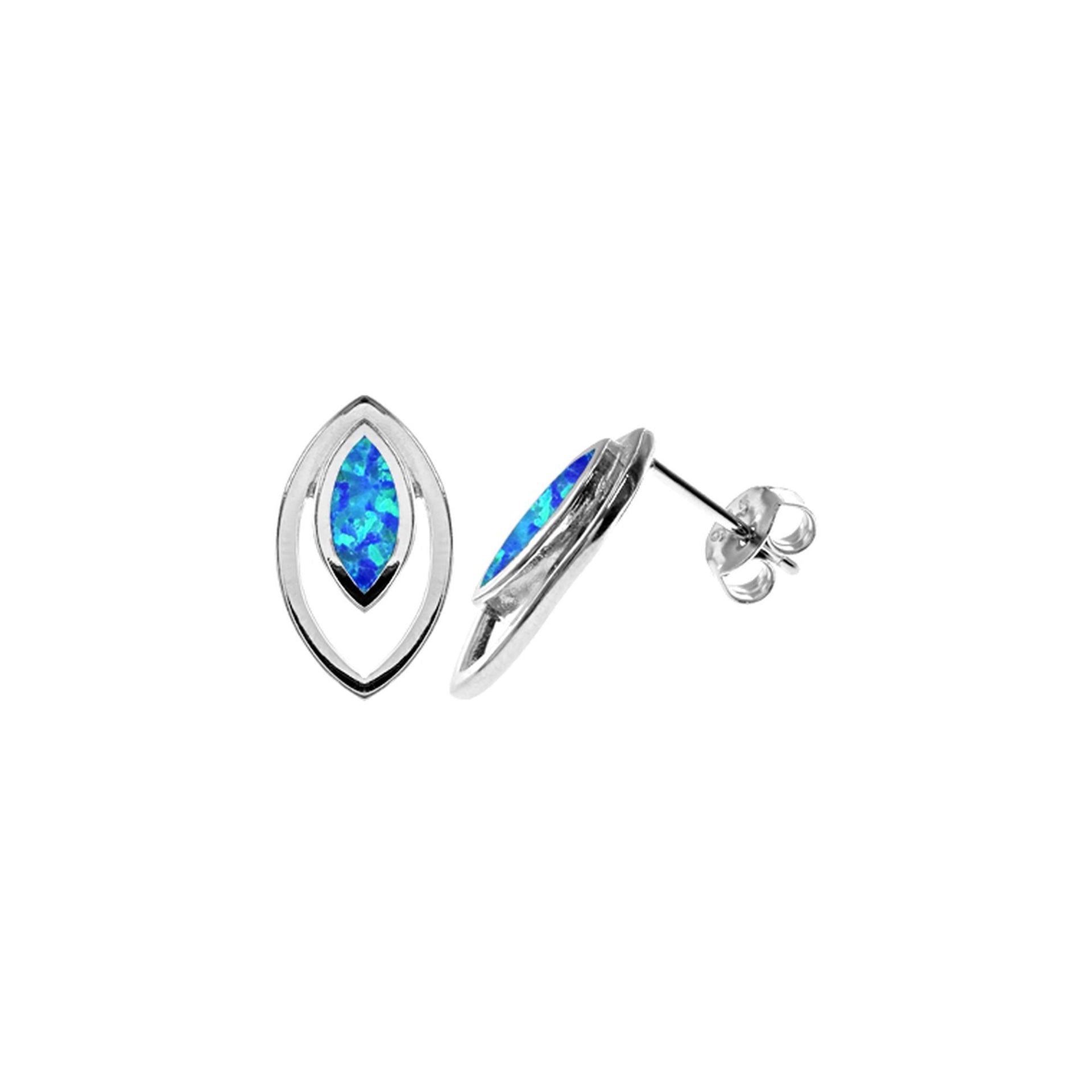 Aisha marquis blue opalique framed studs