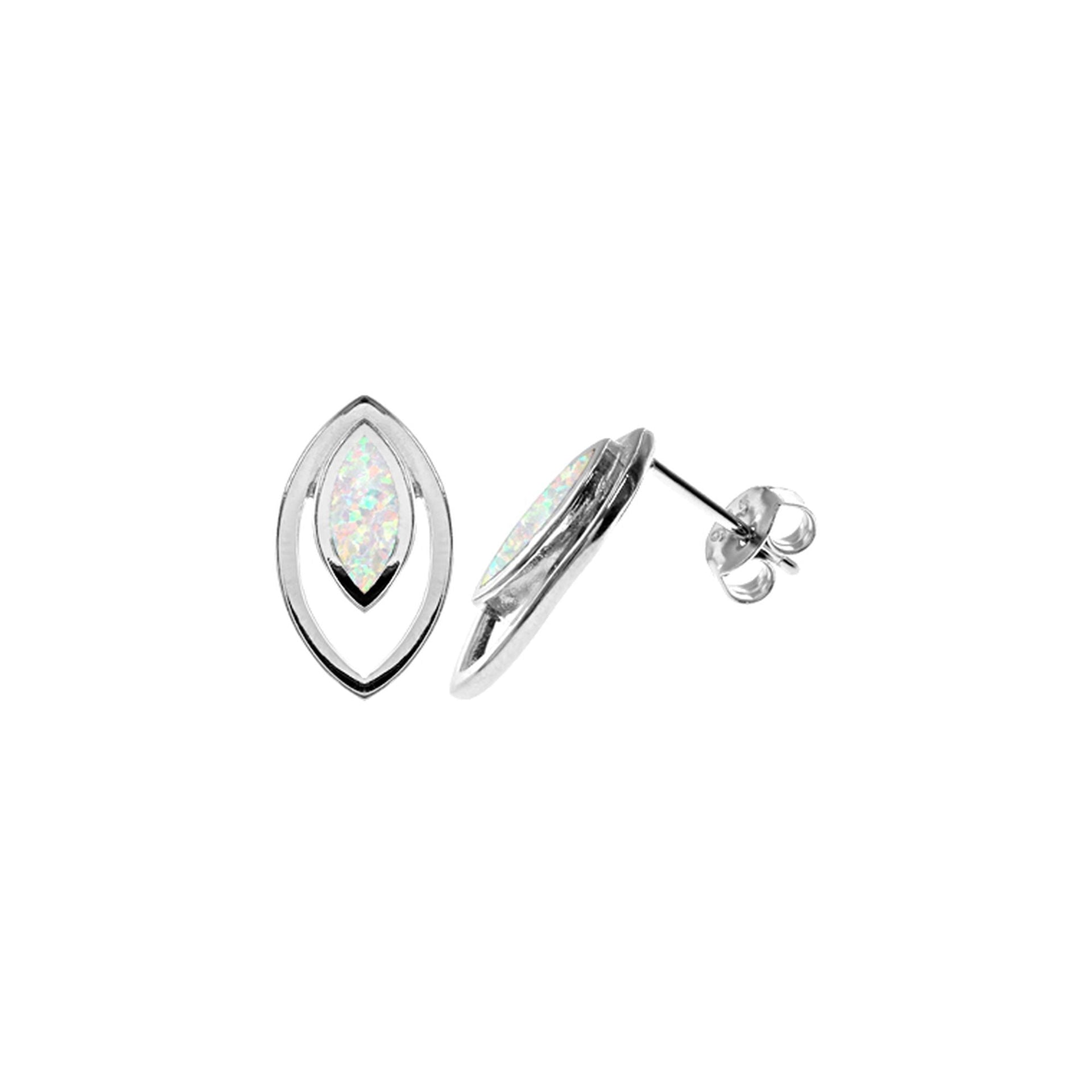 Aisha marquis white opalique framed studs