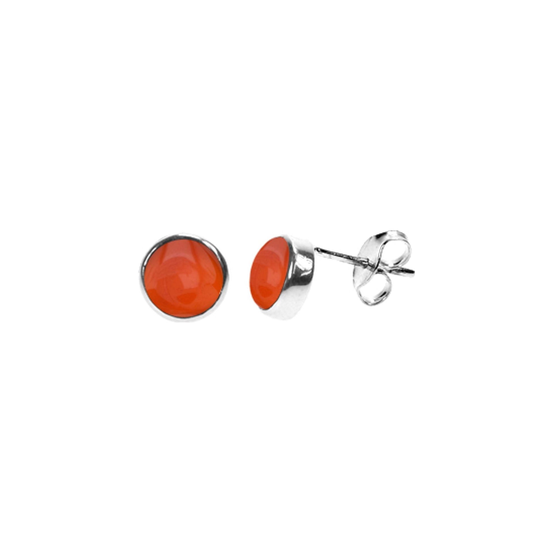 Samira carnelian round plain studs