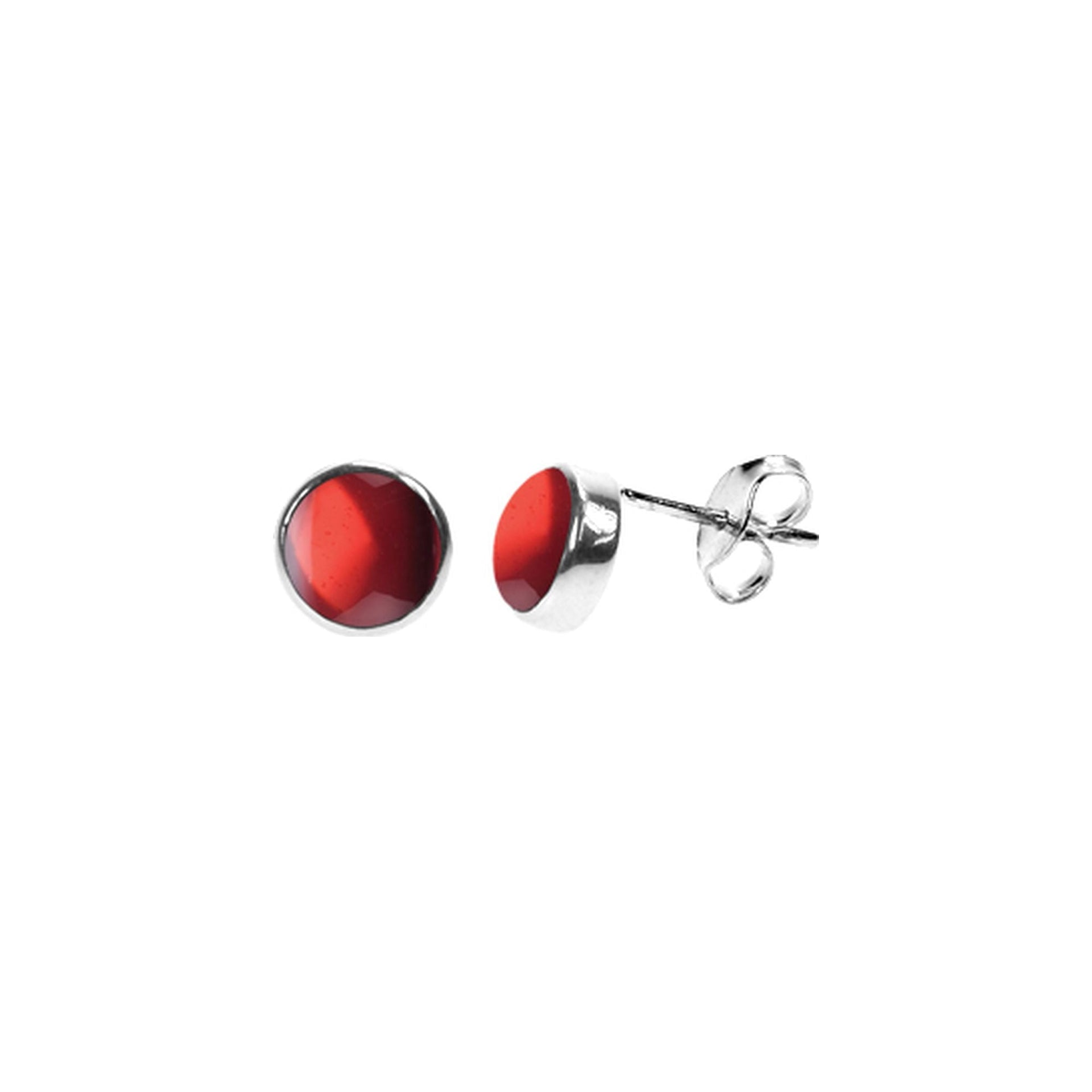 Samira garnet round plain studs