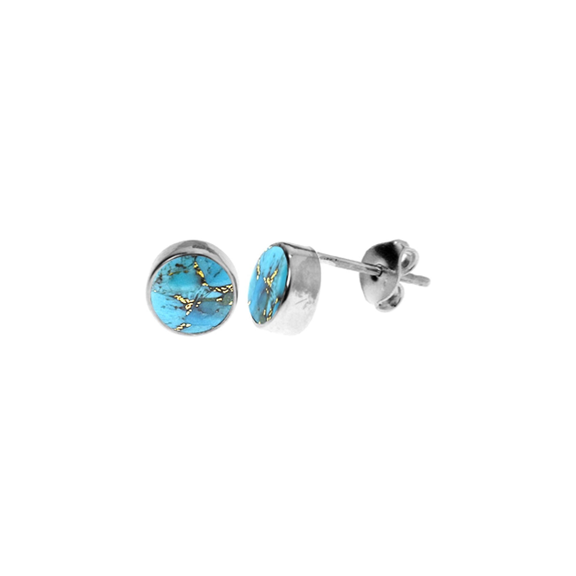 Samira blue mohave round plain studs