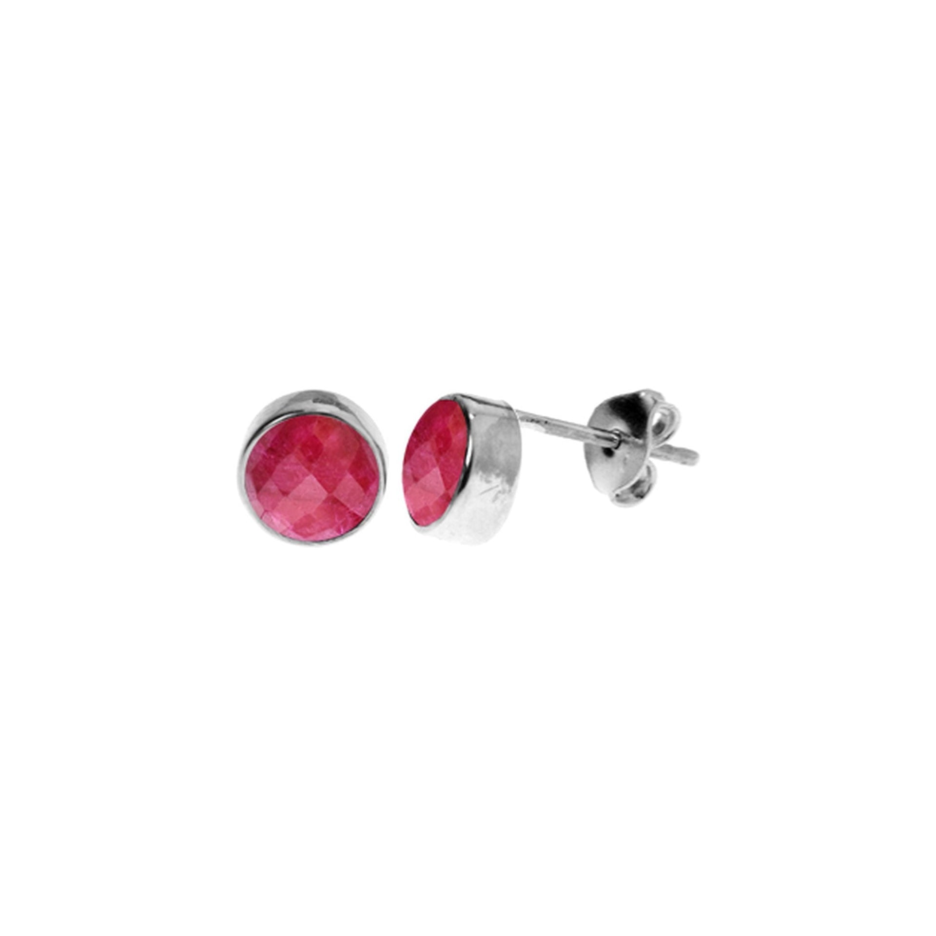 Samira ruby quartz round plain studs