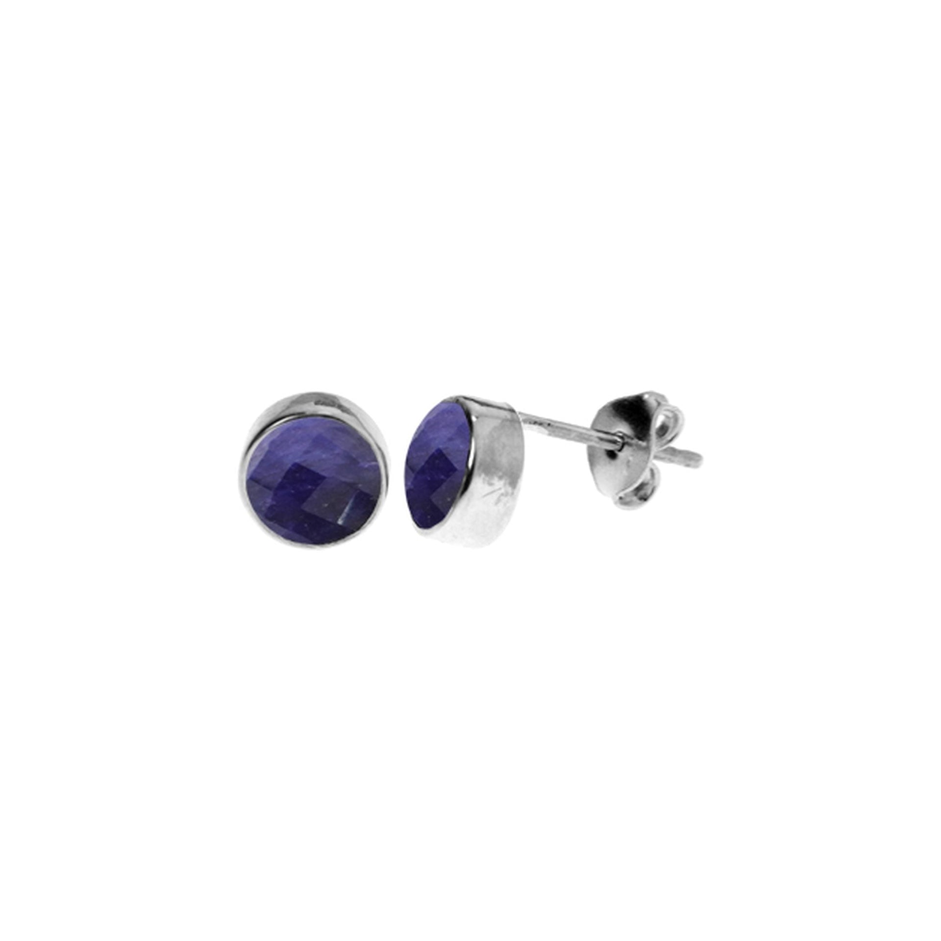 Samira sapphire quartz round plain studs