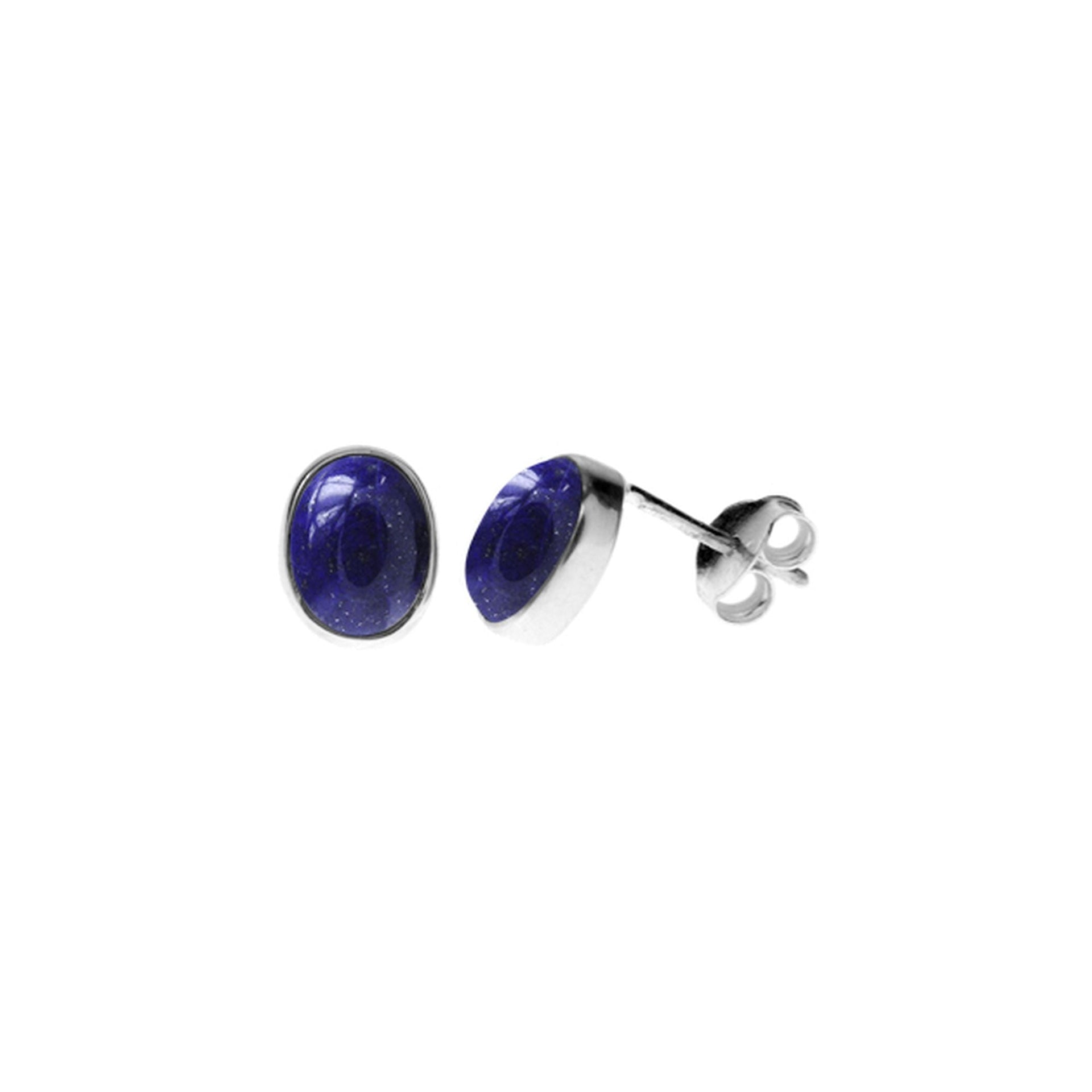 Samira lapis lazuli oval plain studs