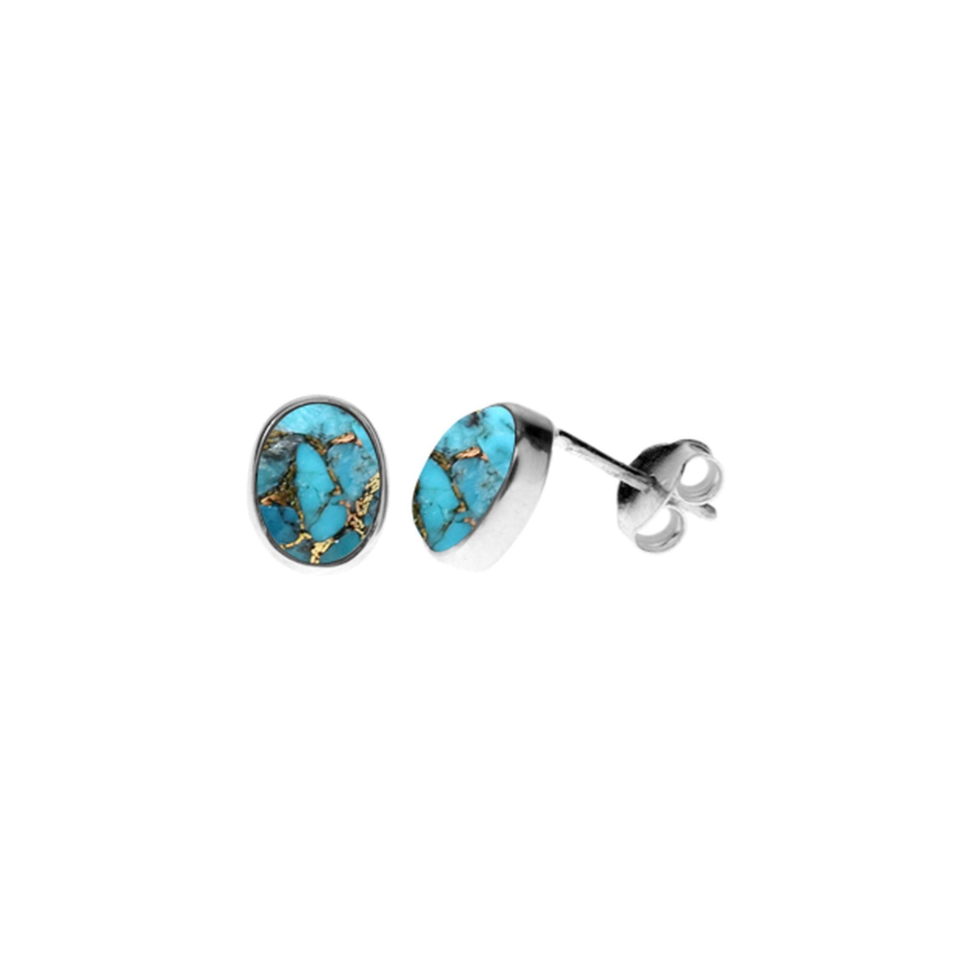 Samira blue mohave oval plain studs