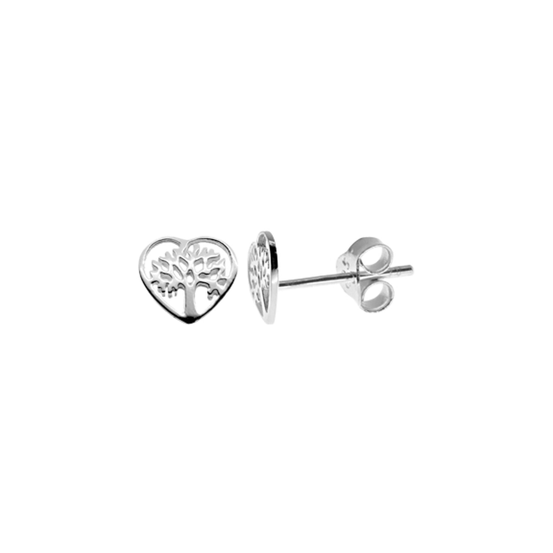 Matilda heart framed tree of life studs