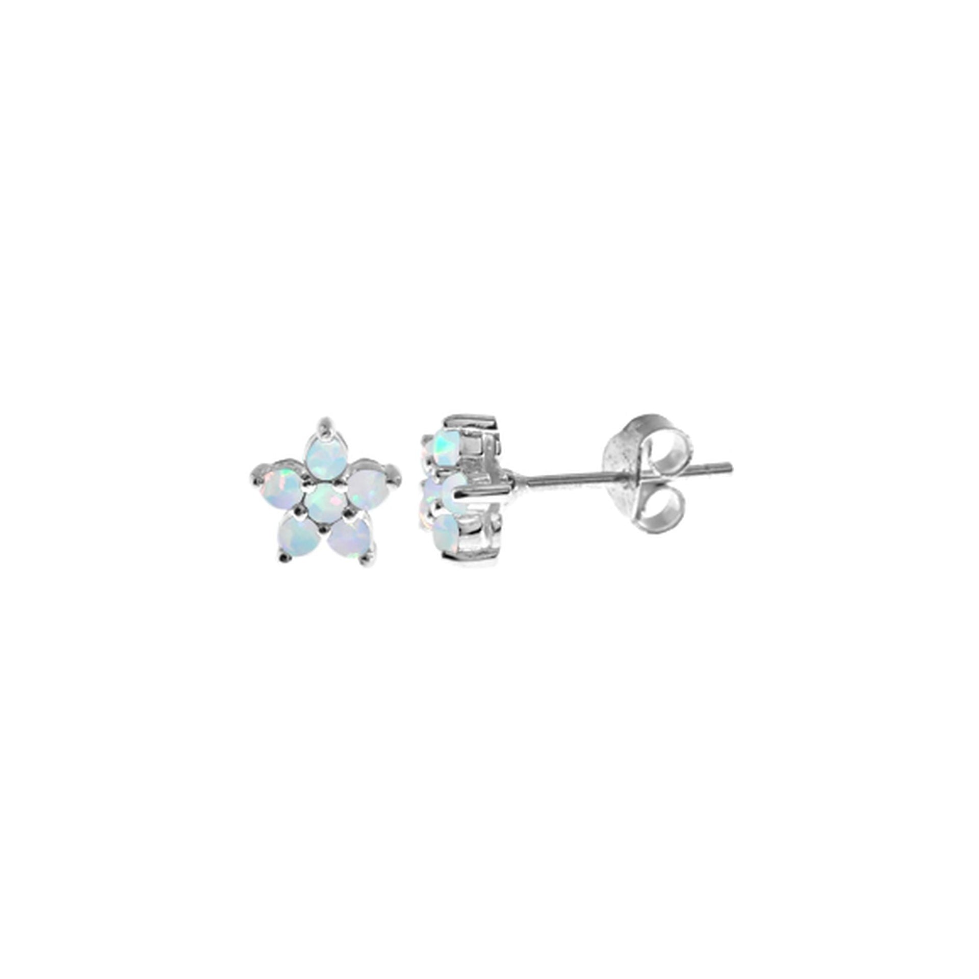 Bethan elegant white opalique star studs