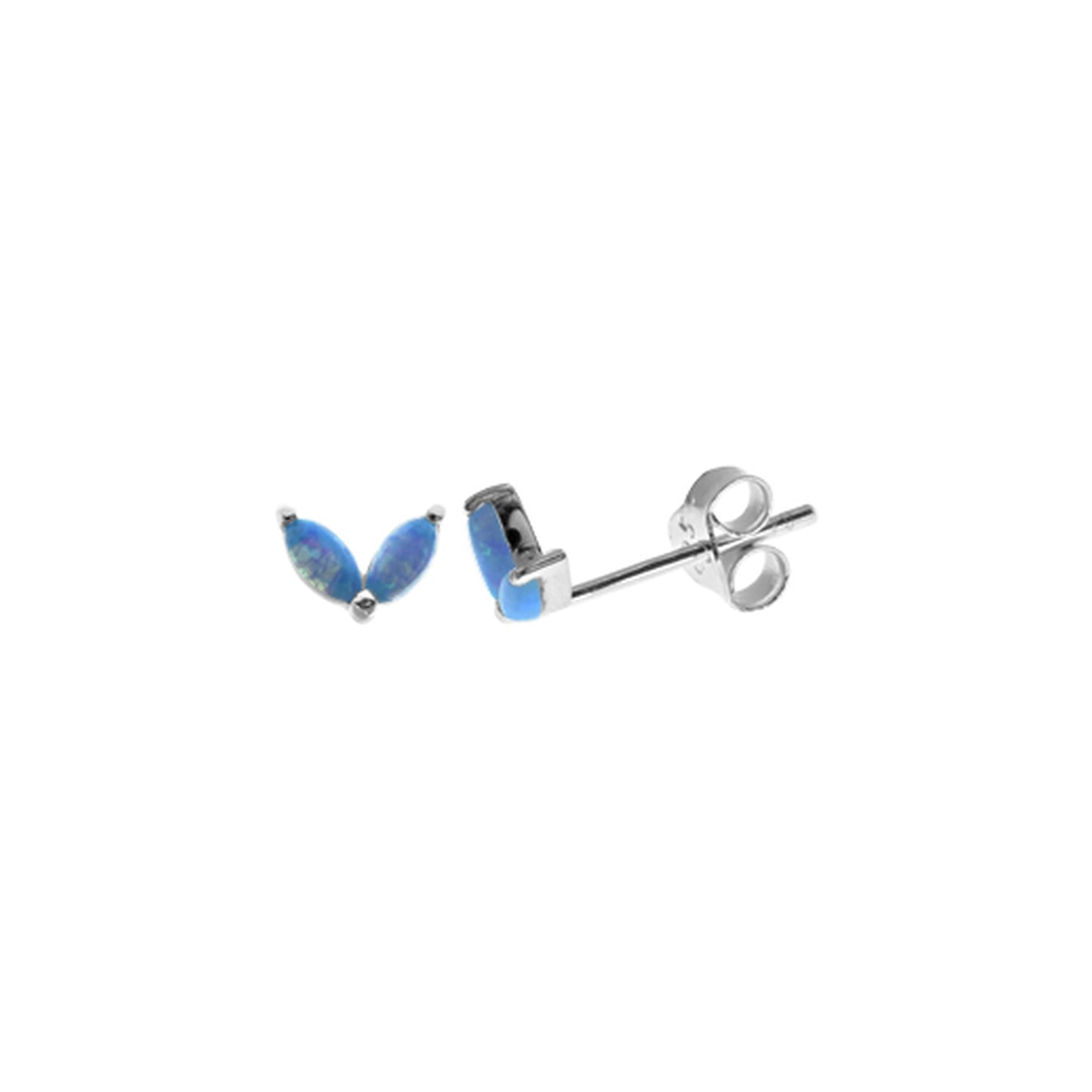Bethan double marquis blue opalique studs