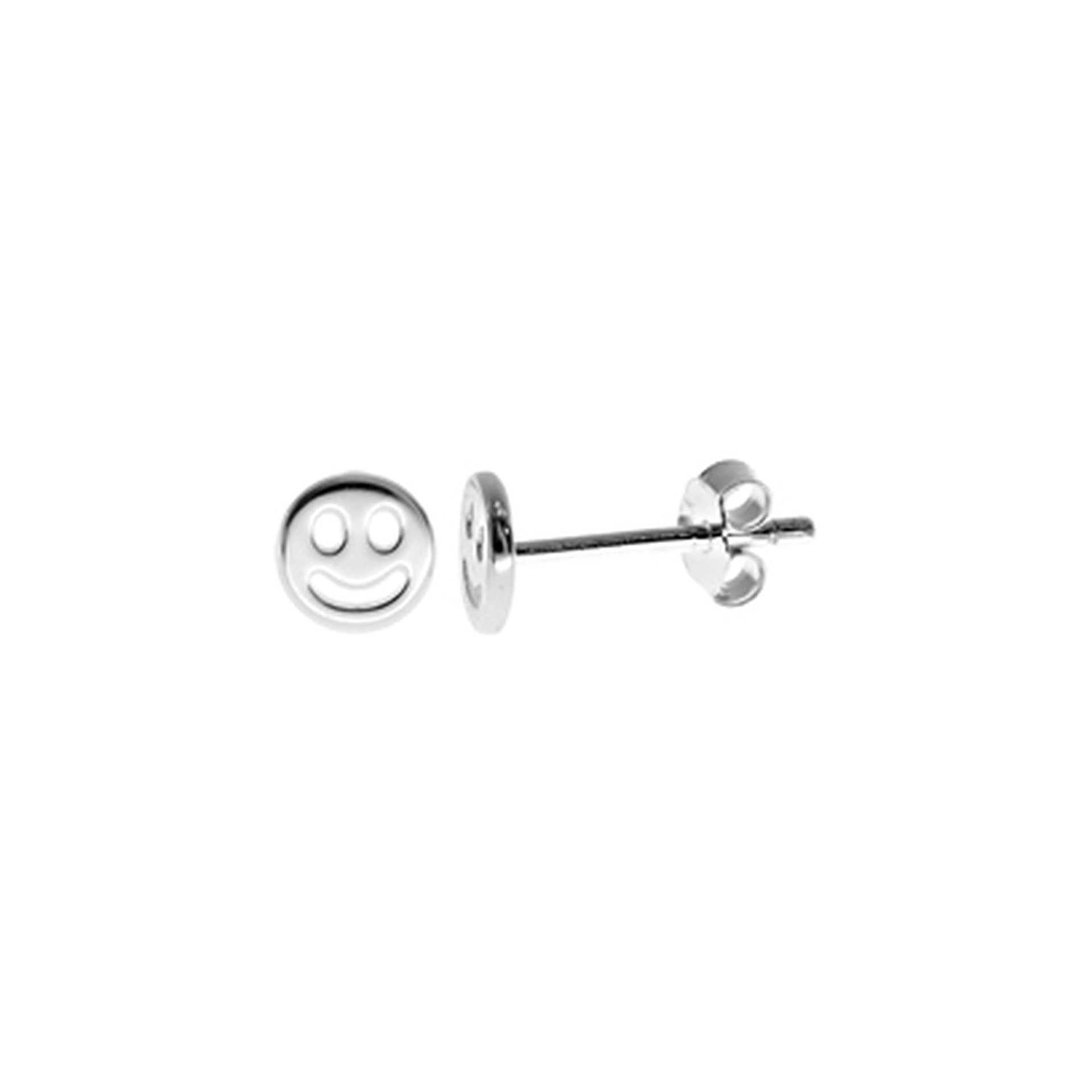 Smile flat smiley face studs