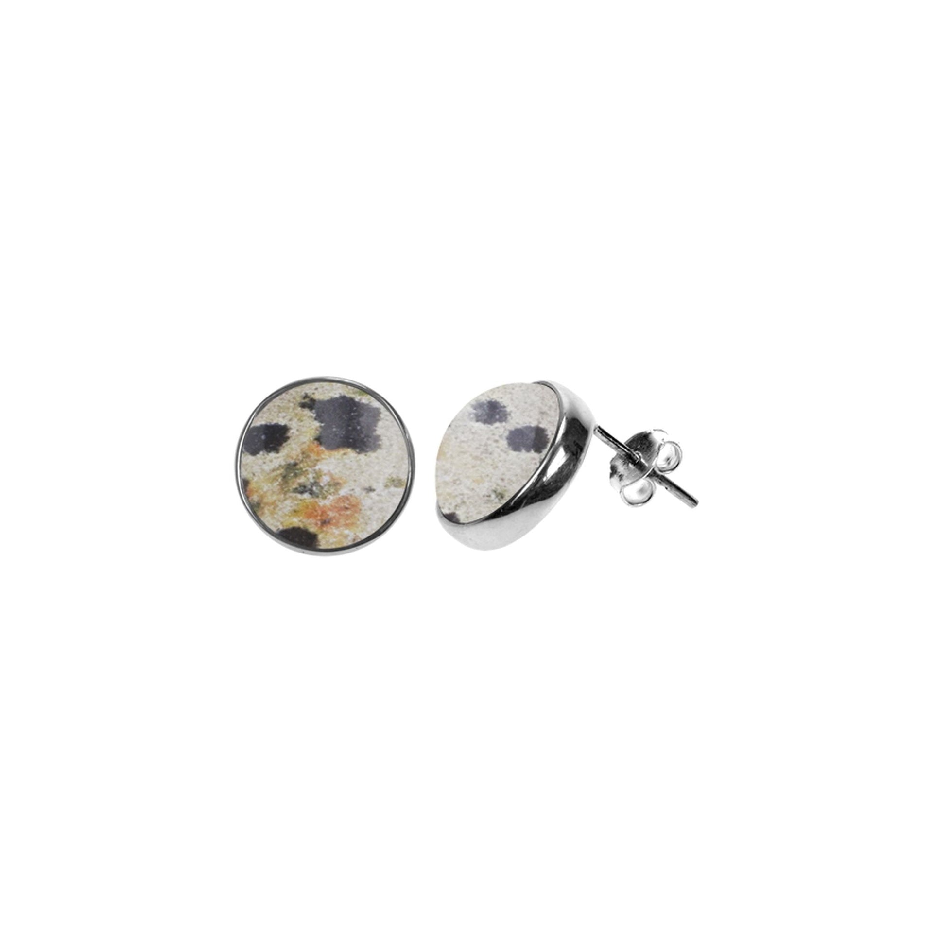 Samira large dalmatian jasper round studs