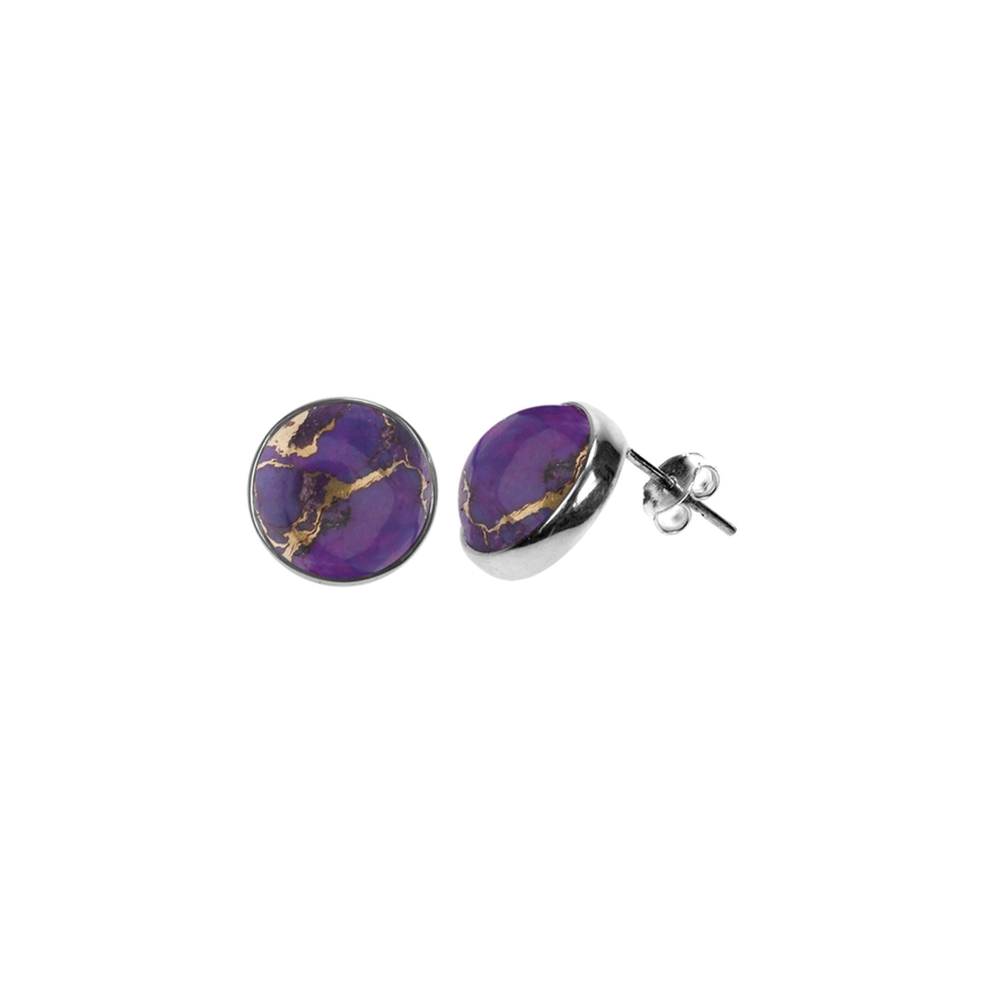 Samira large purple mohave turquoise round studs