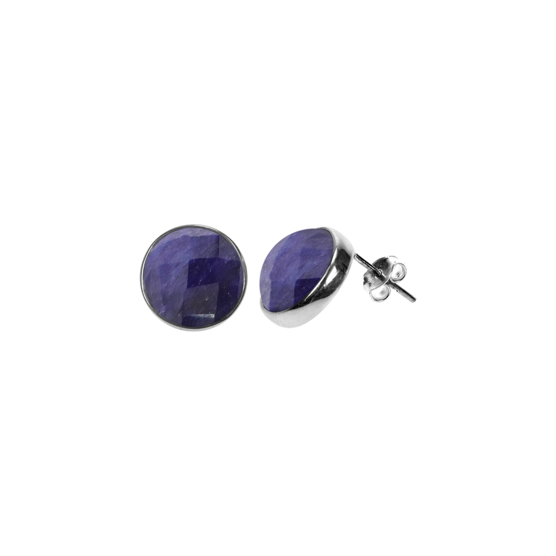Samira large sapphire quartz round studs