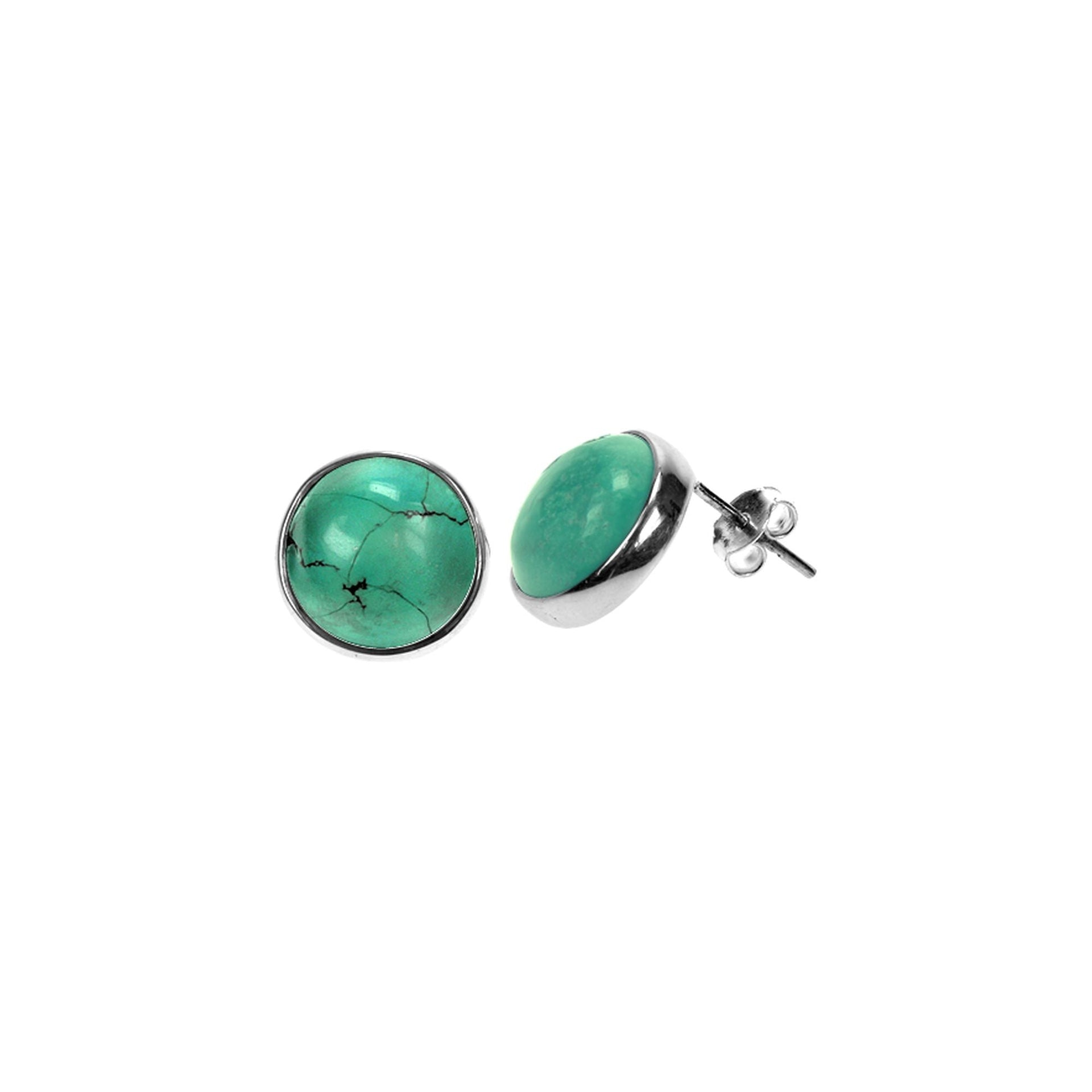 Samira large turquoise round studs