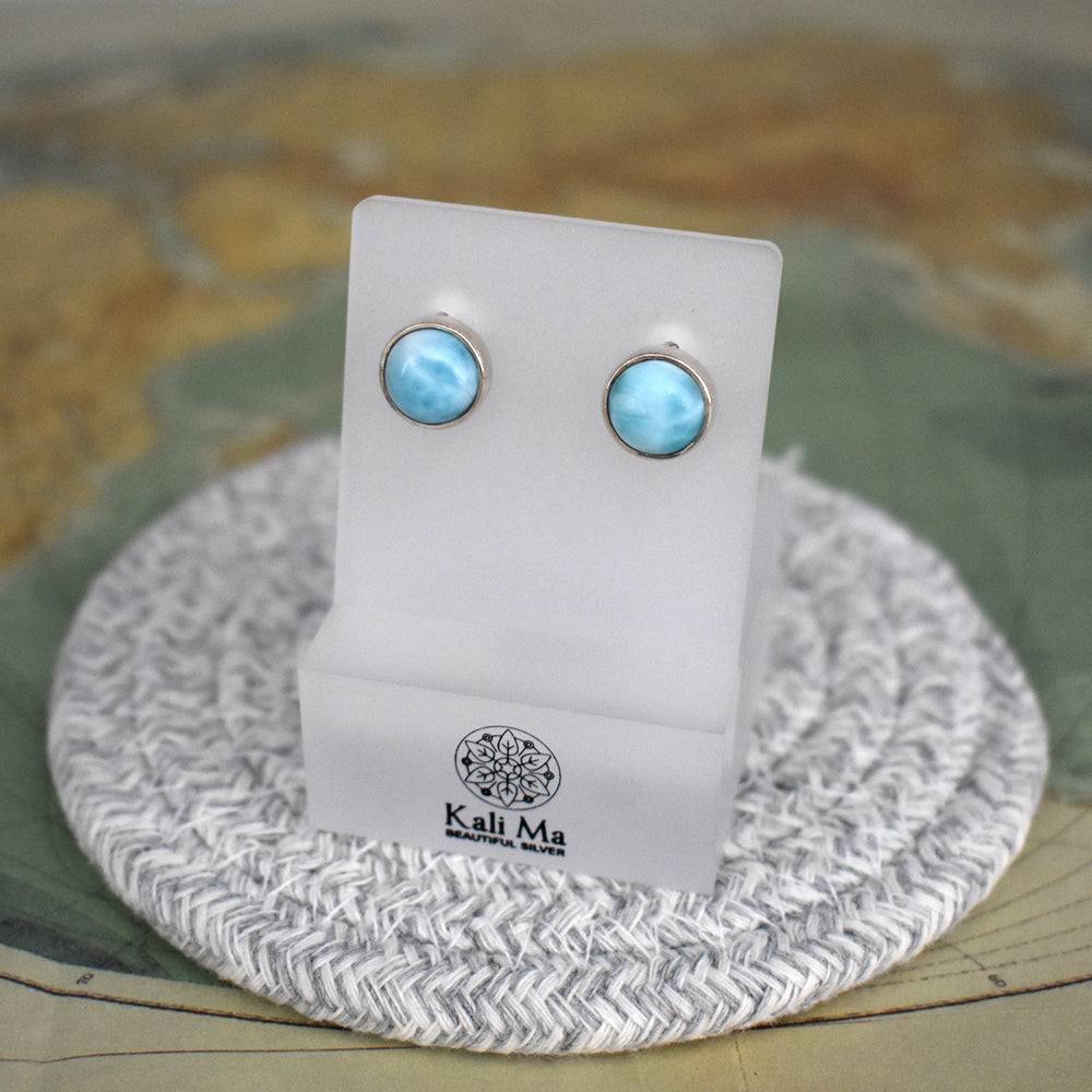 Samira larimar round large round studs