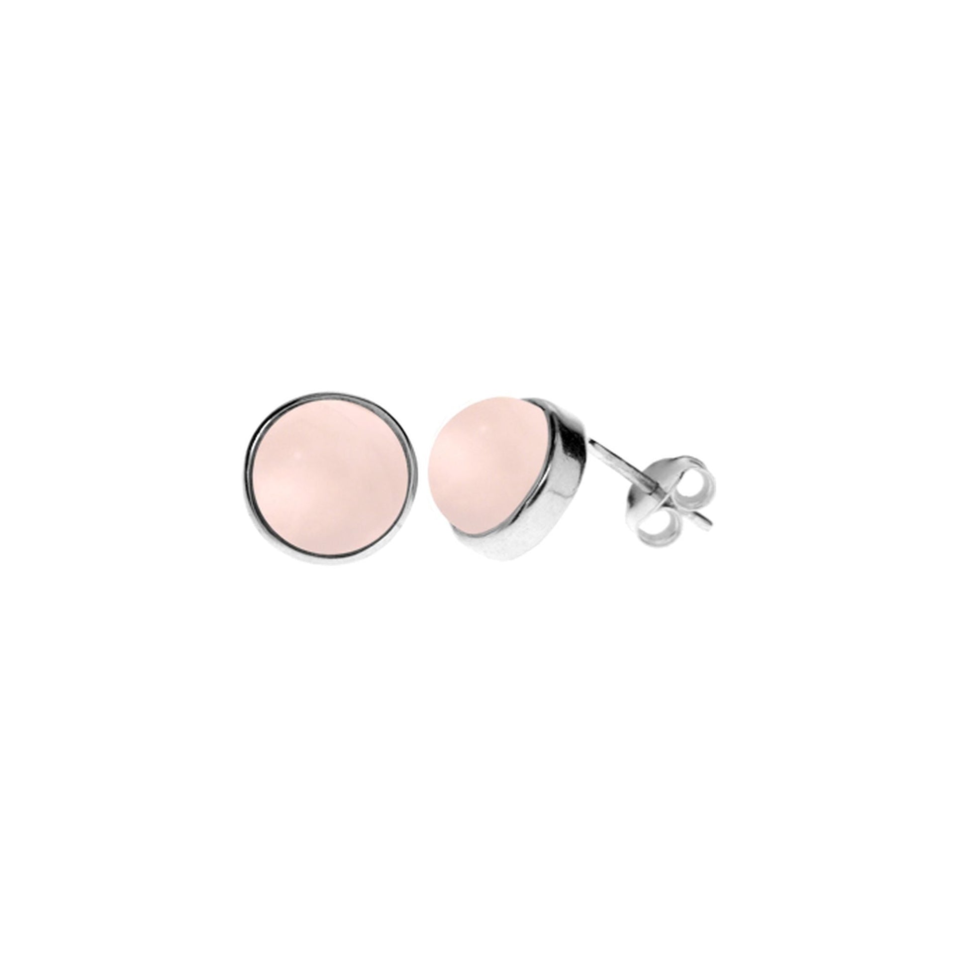 Samira rose quartz large round studs
