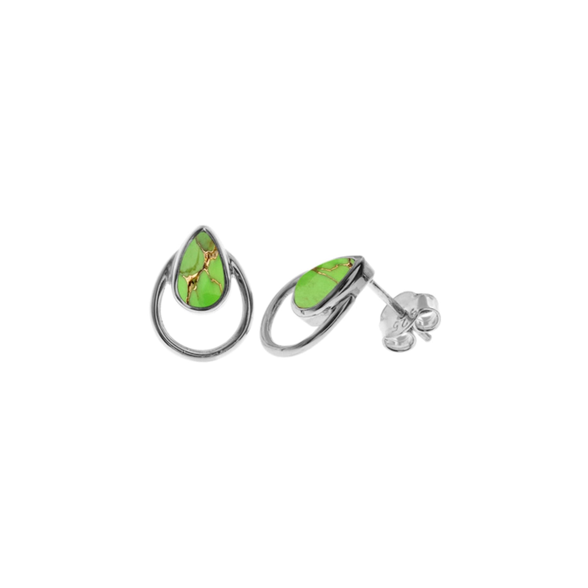 Lola teardrop green mohave wire frame studs