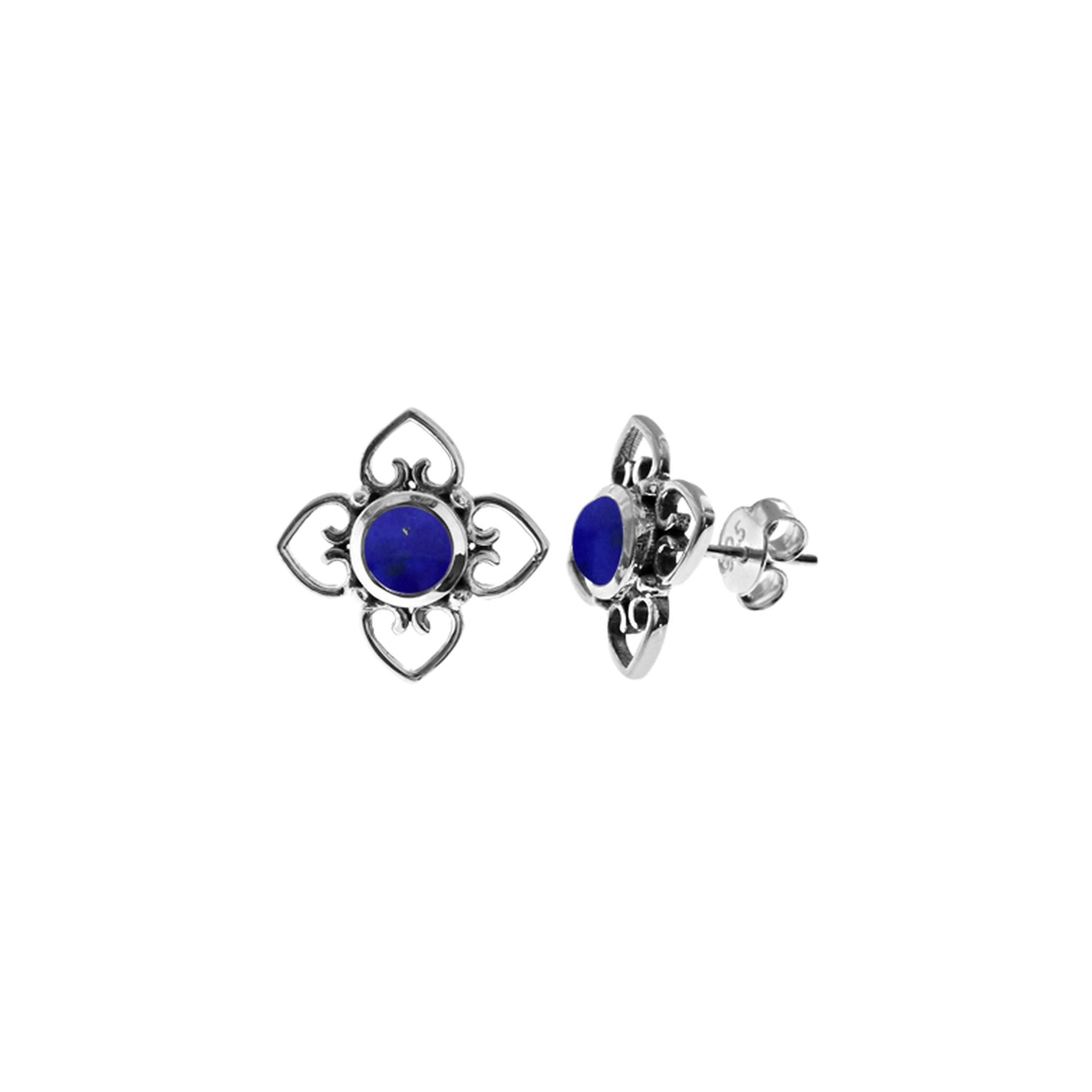 Catalina four petal lapis lazuli studs