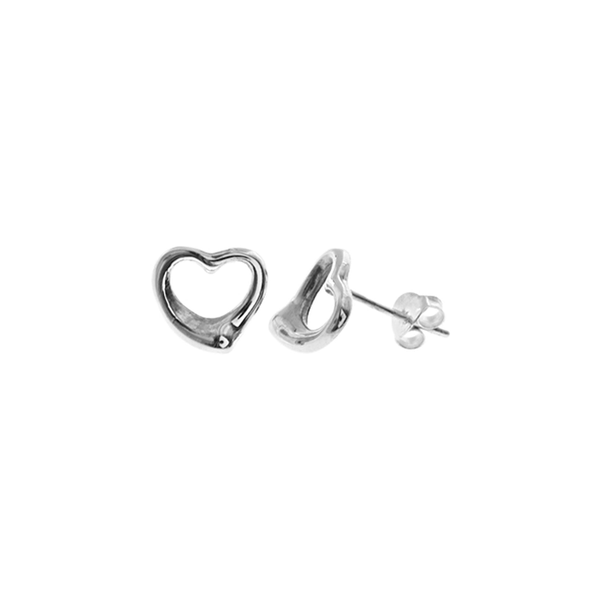 Smile asymmetric doughnut heart studs