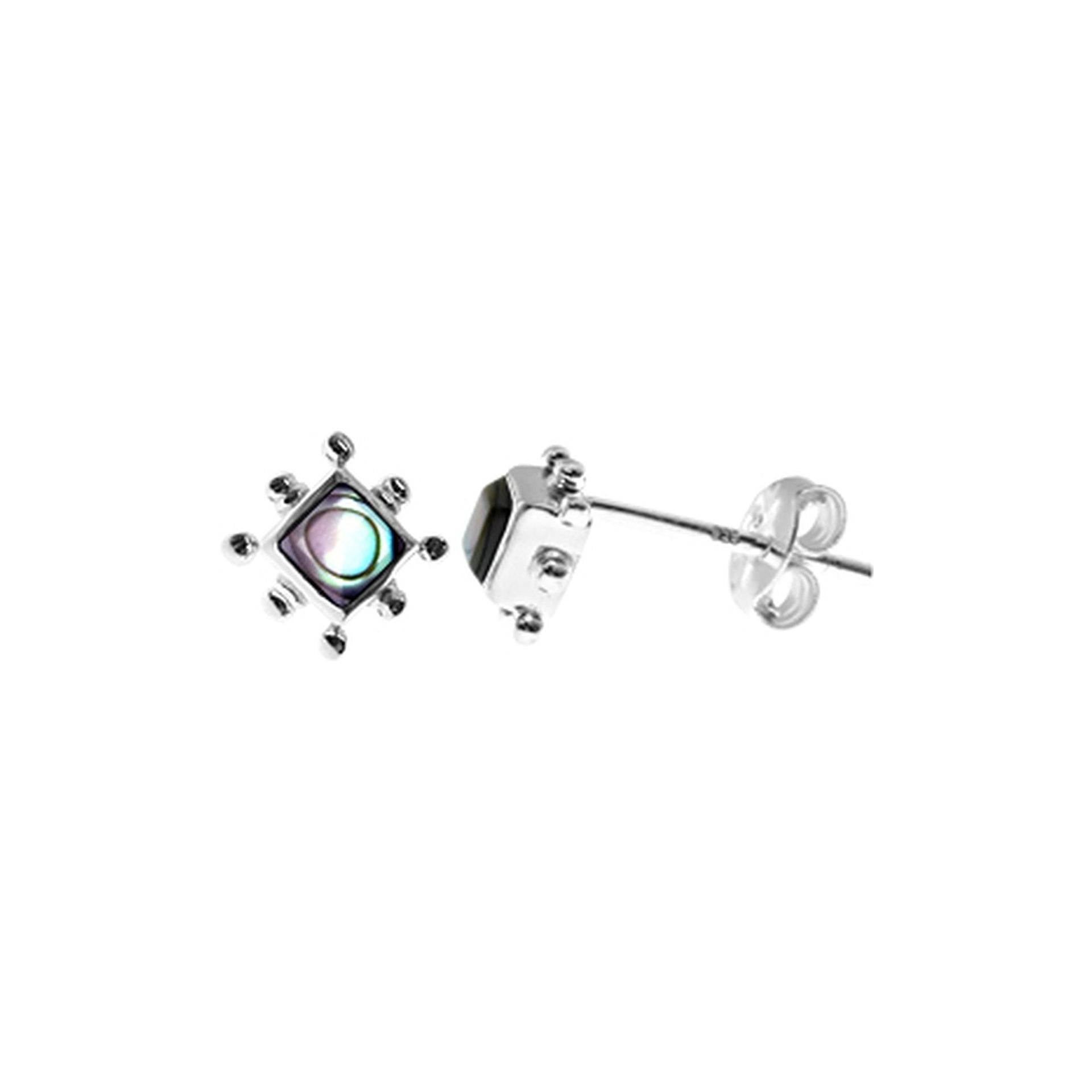 Zora studded paua shell studs